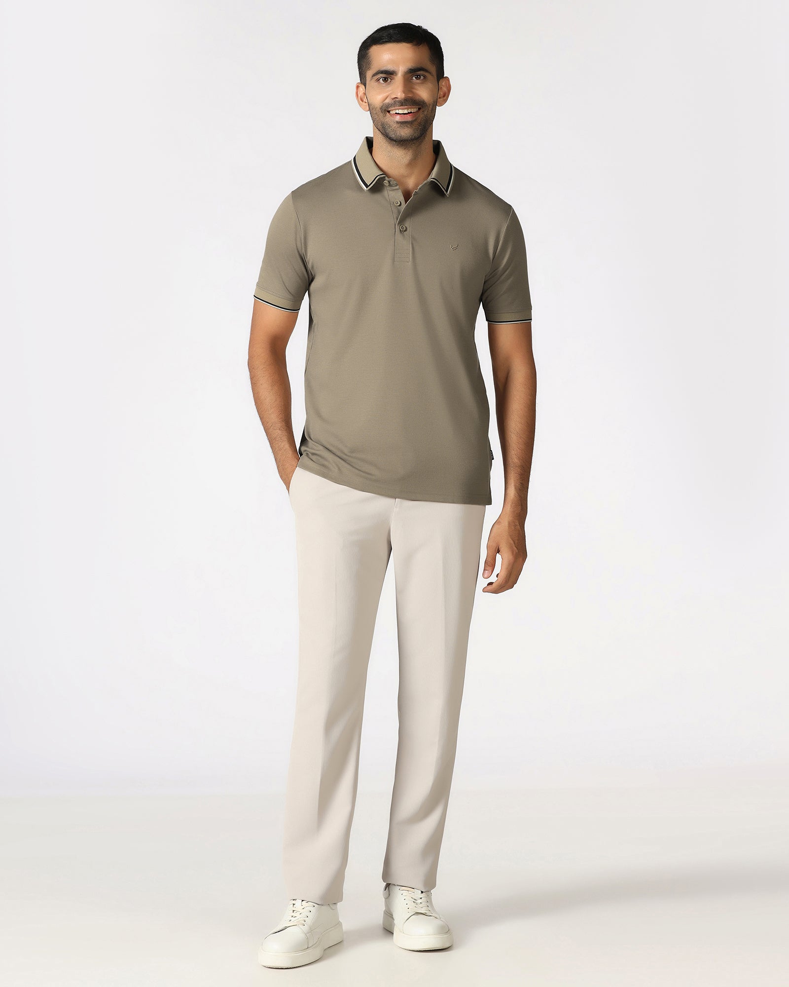 Beige TechPro Textured Polo - Titan