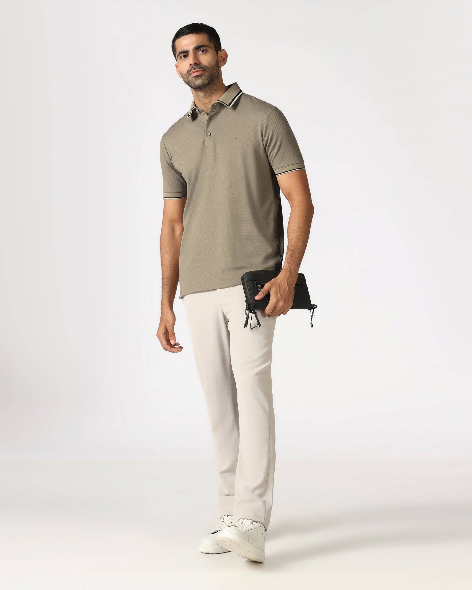Beige TechPro Textured Polo - Titan