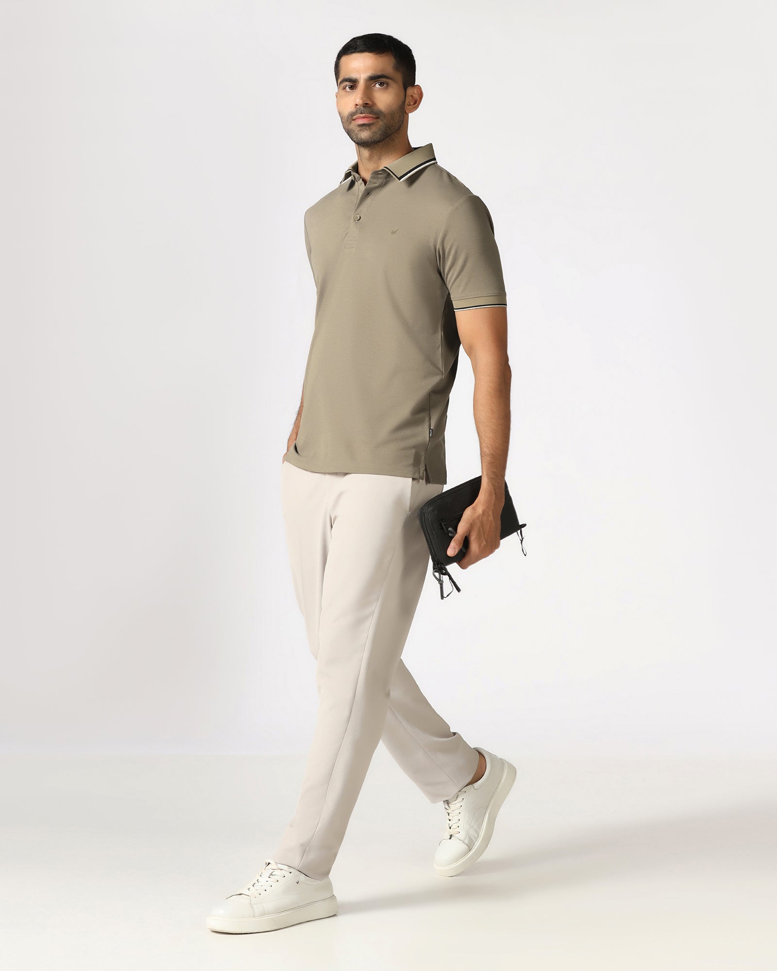 Beige TechPro Textured Polo - Titan