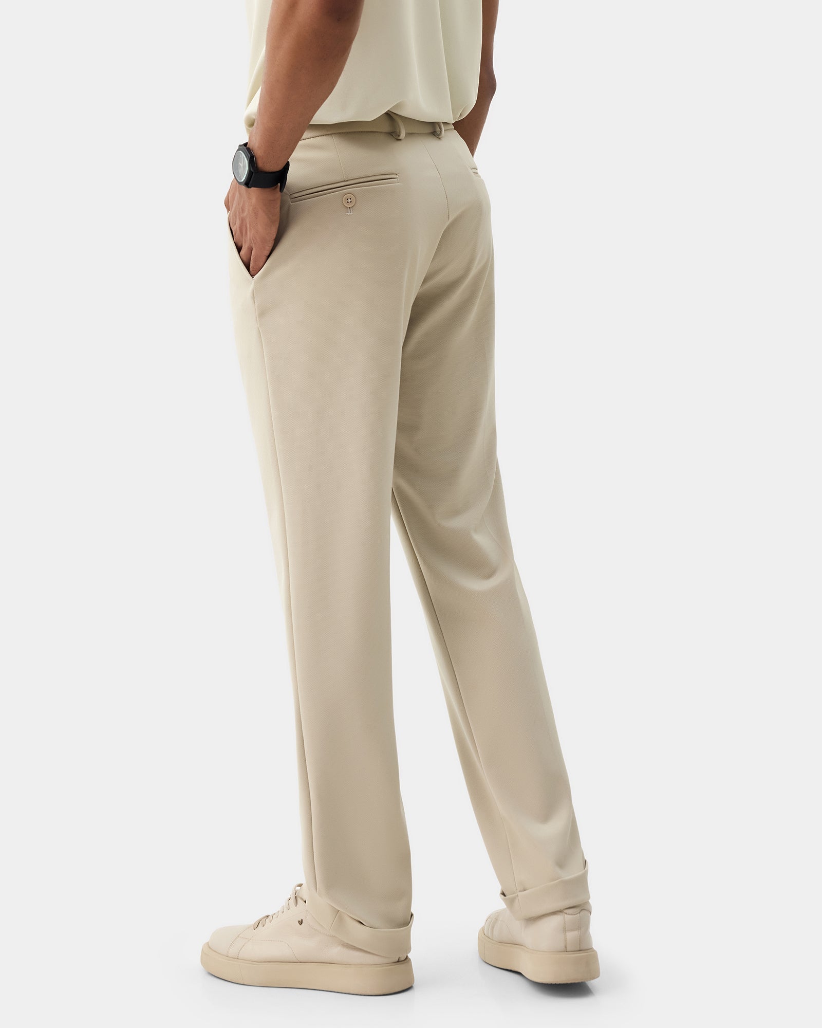 Beige TechPro Textured Trouser - Meteor