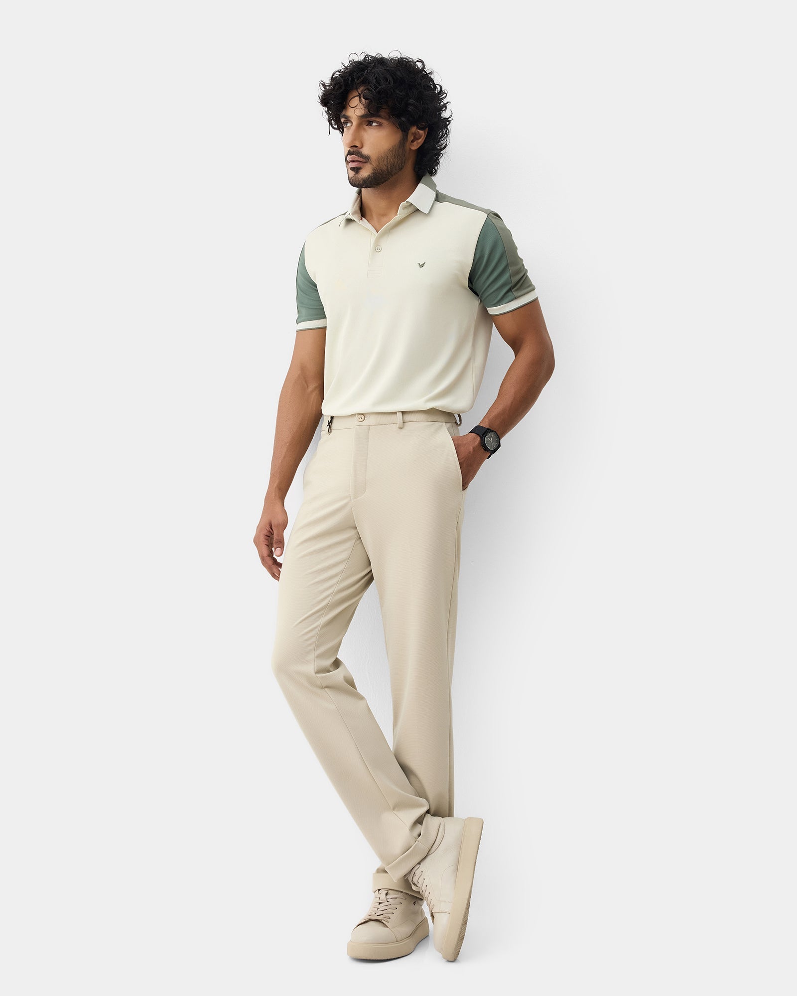 Beige TechPro Textured Trouser - Meteor