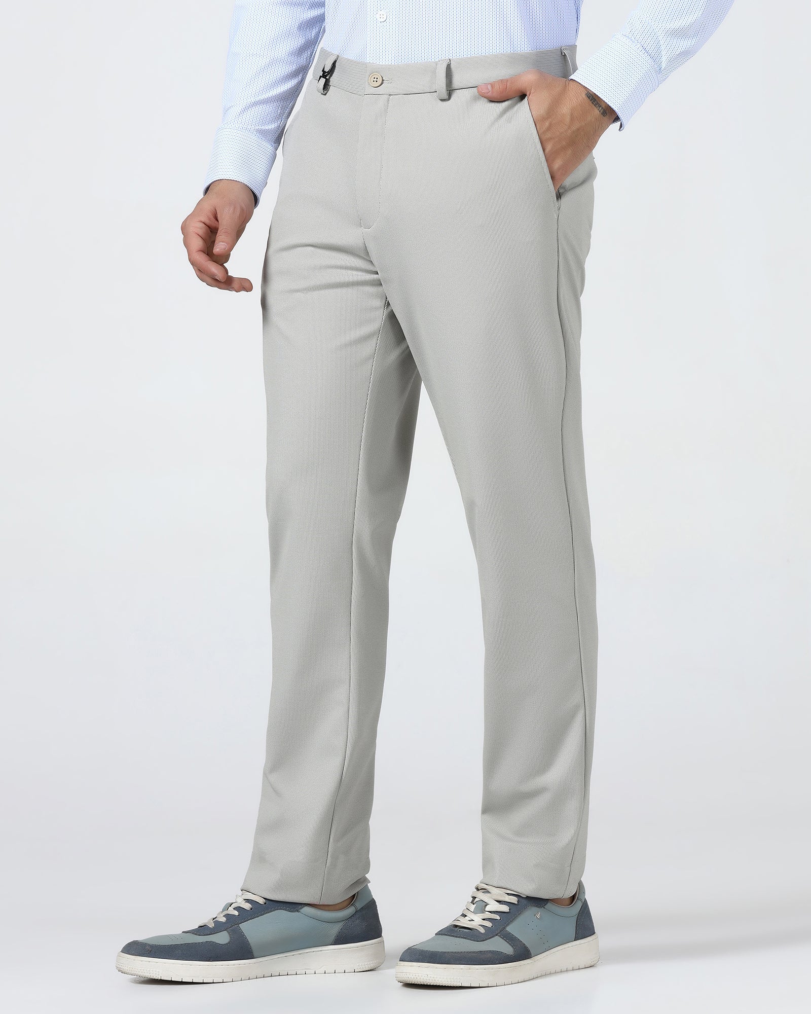 Beige TechPro Textured Trouser - Wayne