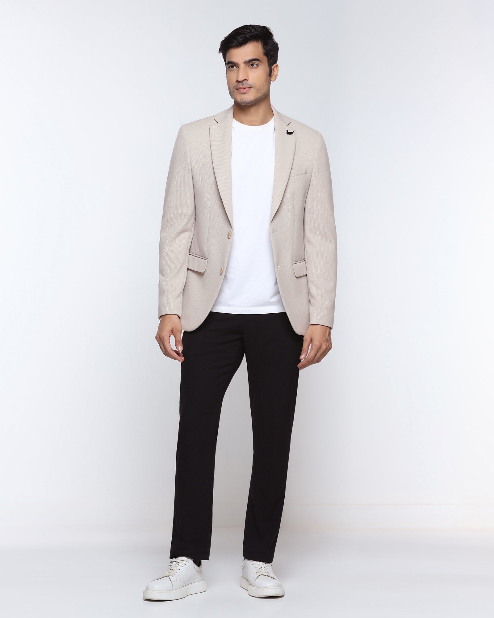 Beige Textured Blazer - Revlon