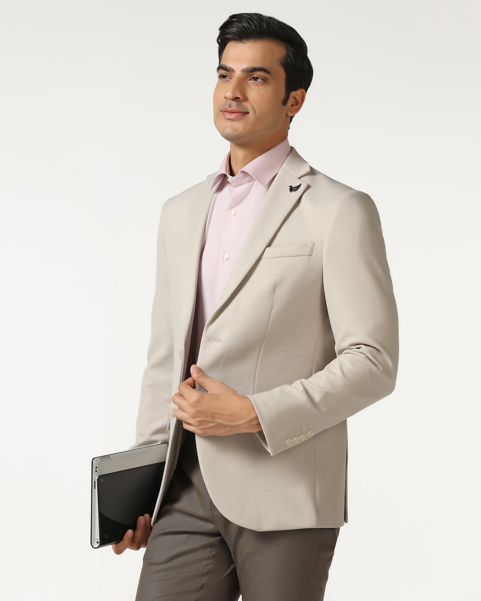 Beige Textured Blazer - Walker