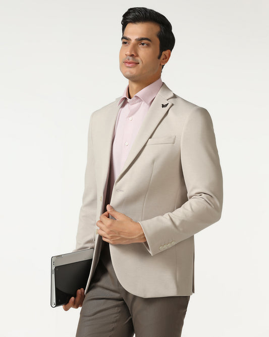 Beige Textured Blazer - Walker