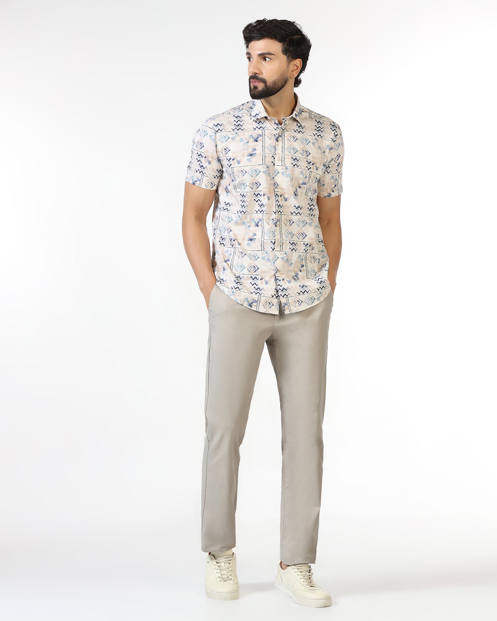 Beige Textured Khakis - Murray