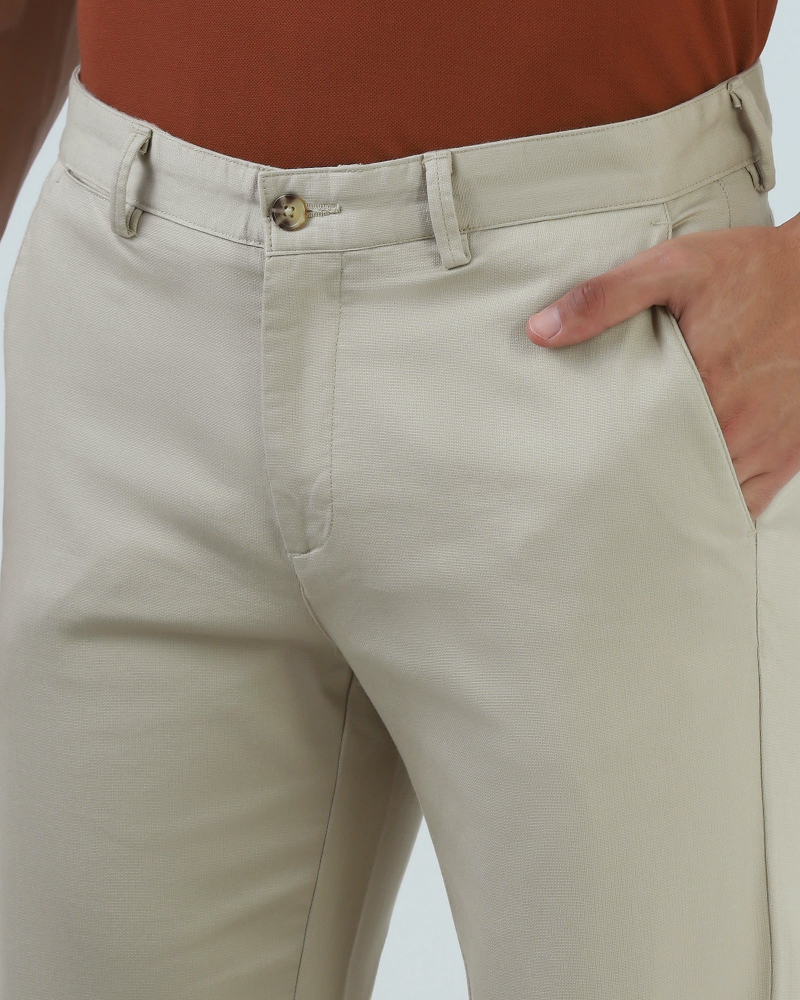 Beige Textured Khakis - Plinth