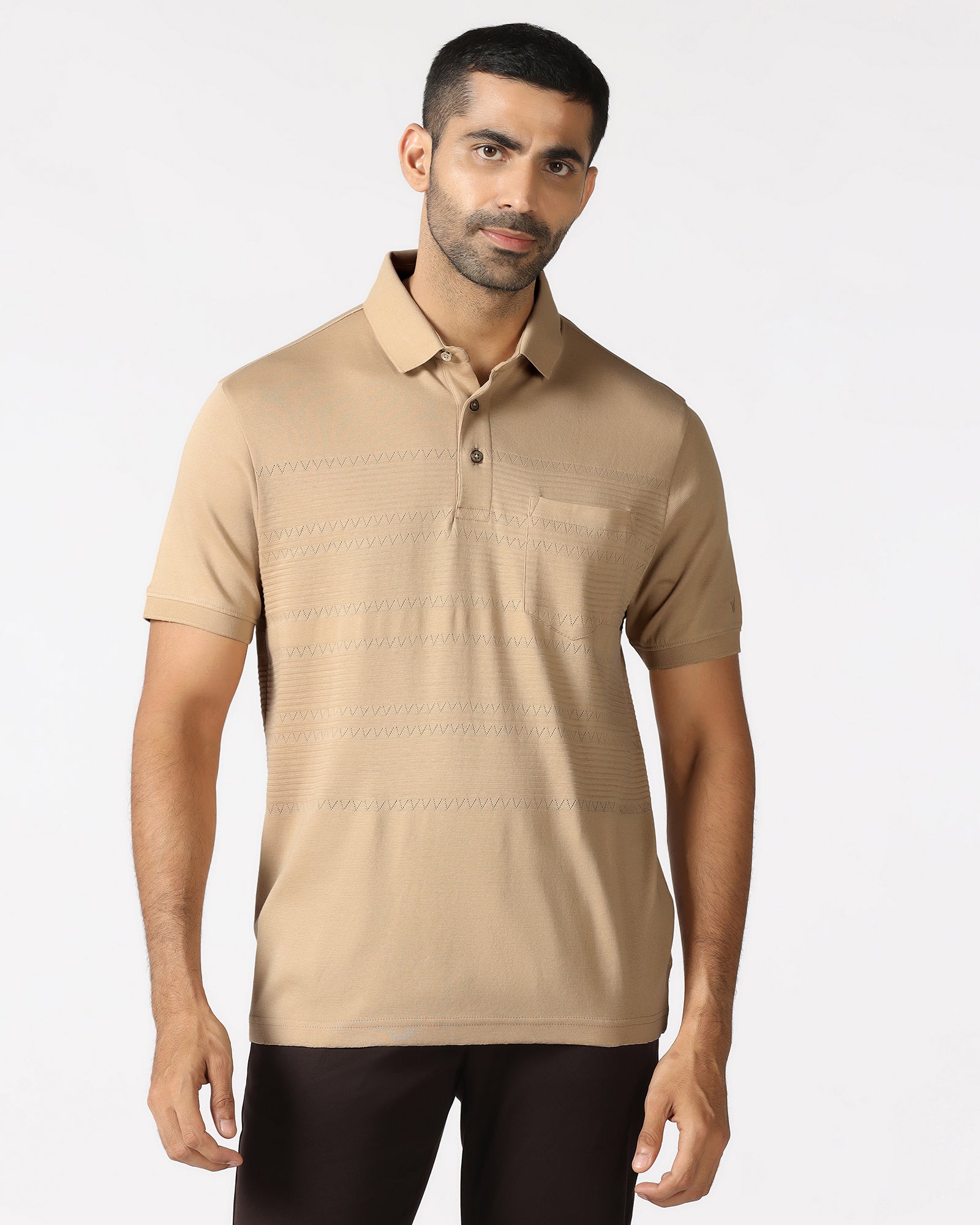 Beige Textured Polo - Jap