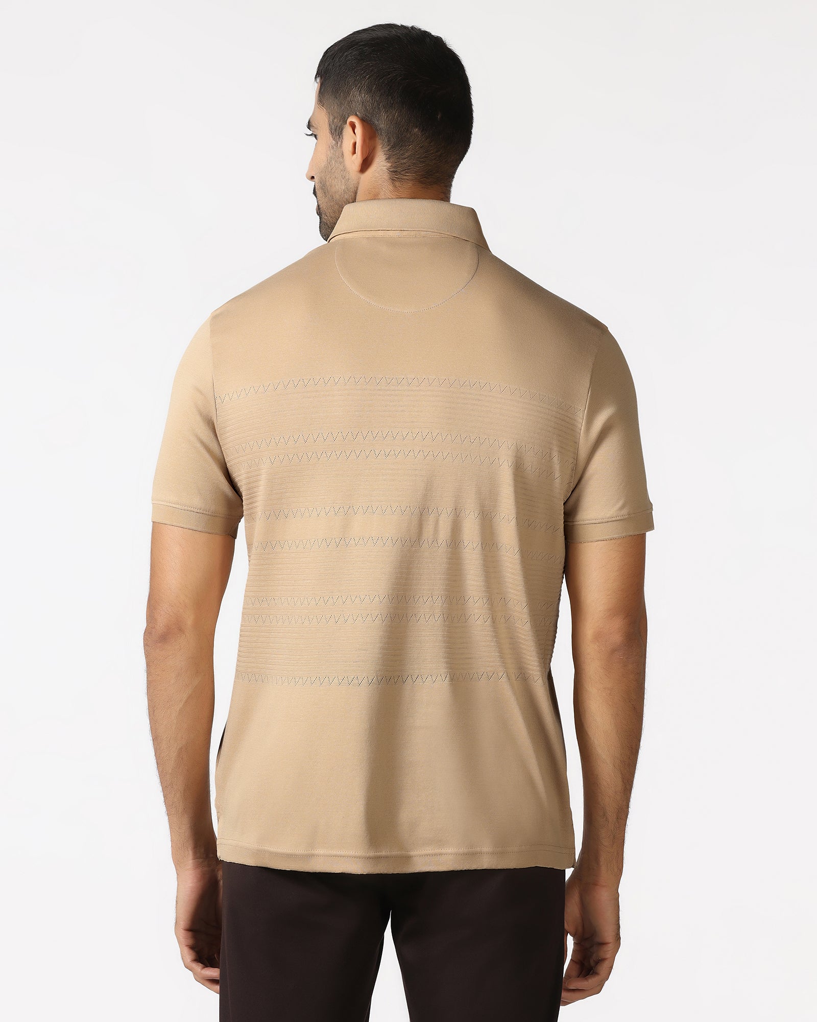 Beige Textured Polo - Jap