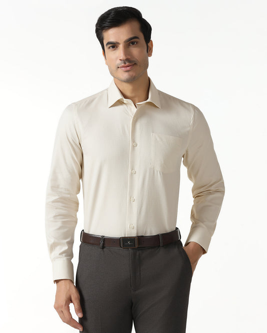 Beige Textured Shirt - Random