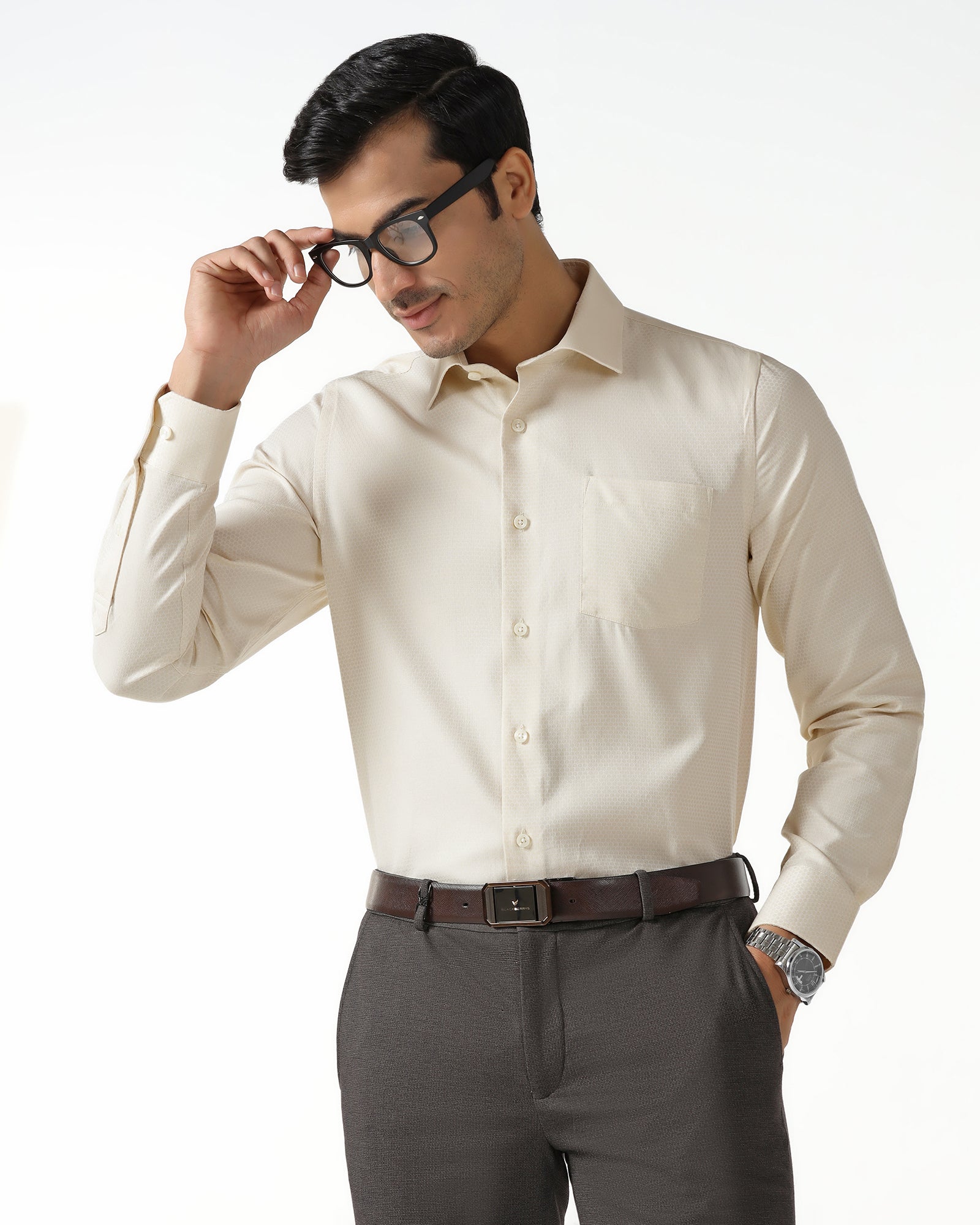 Beige Textured Shirt - Random