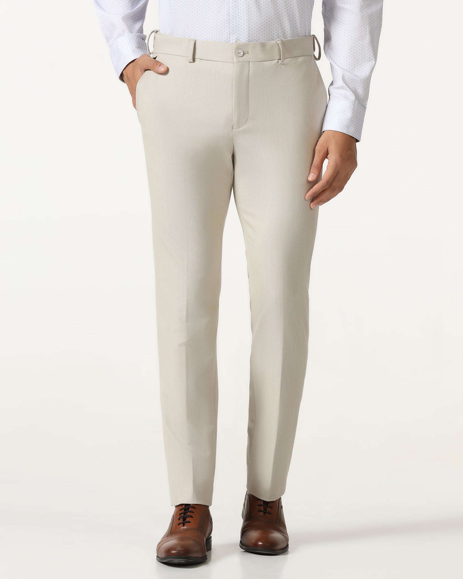 Beige Textured Trouser - Chivas