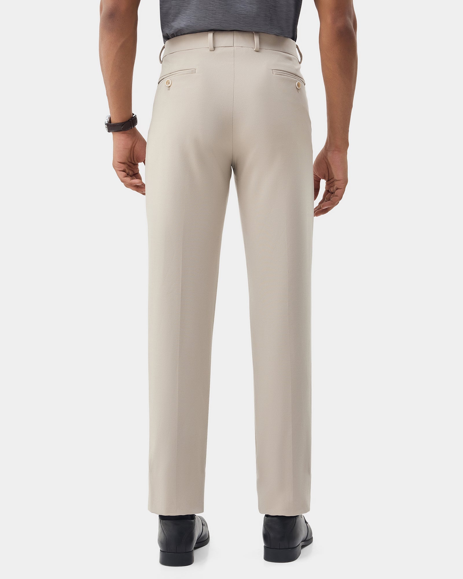 Beige Textured Trouser - Jona