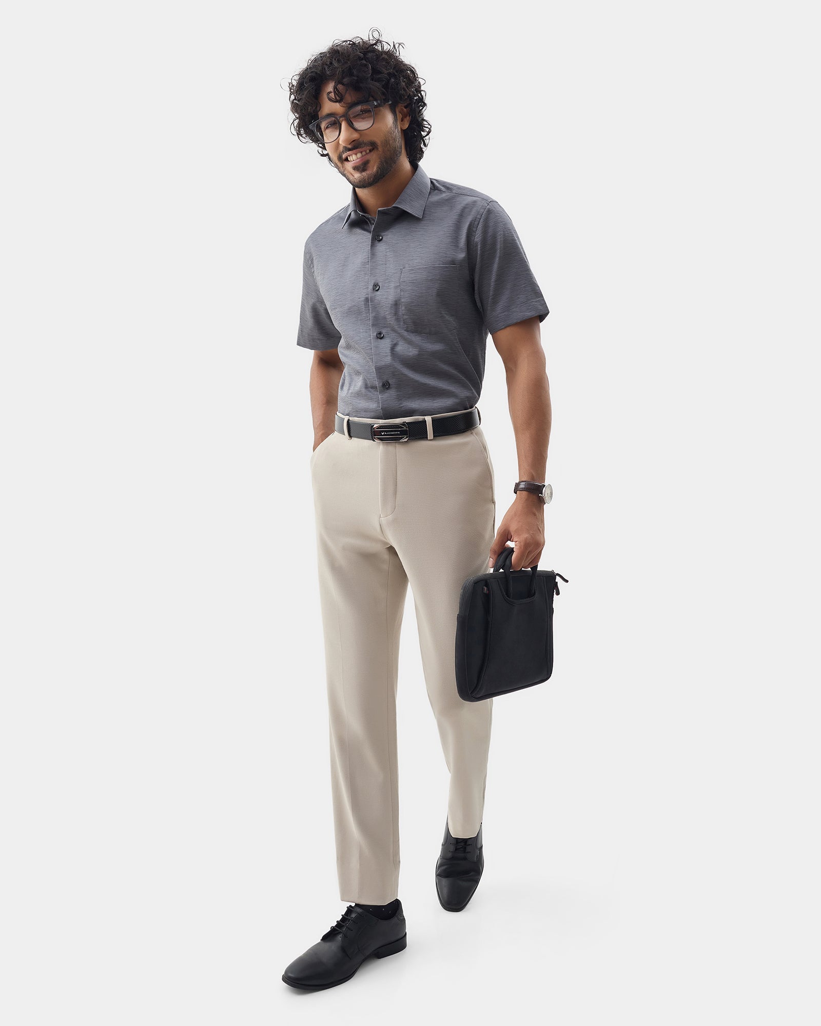 Beige Textured Trouser - Jona