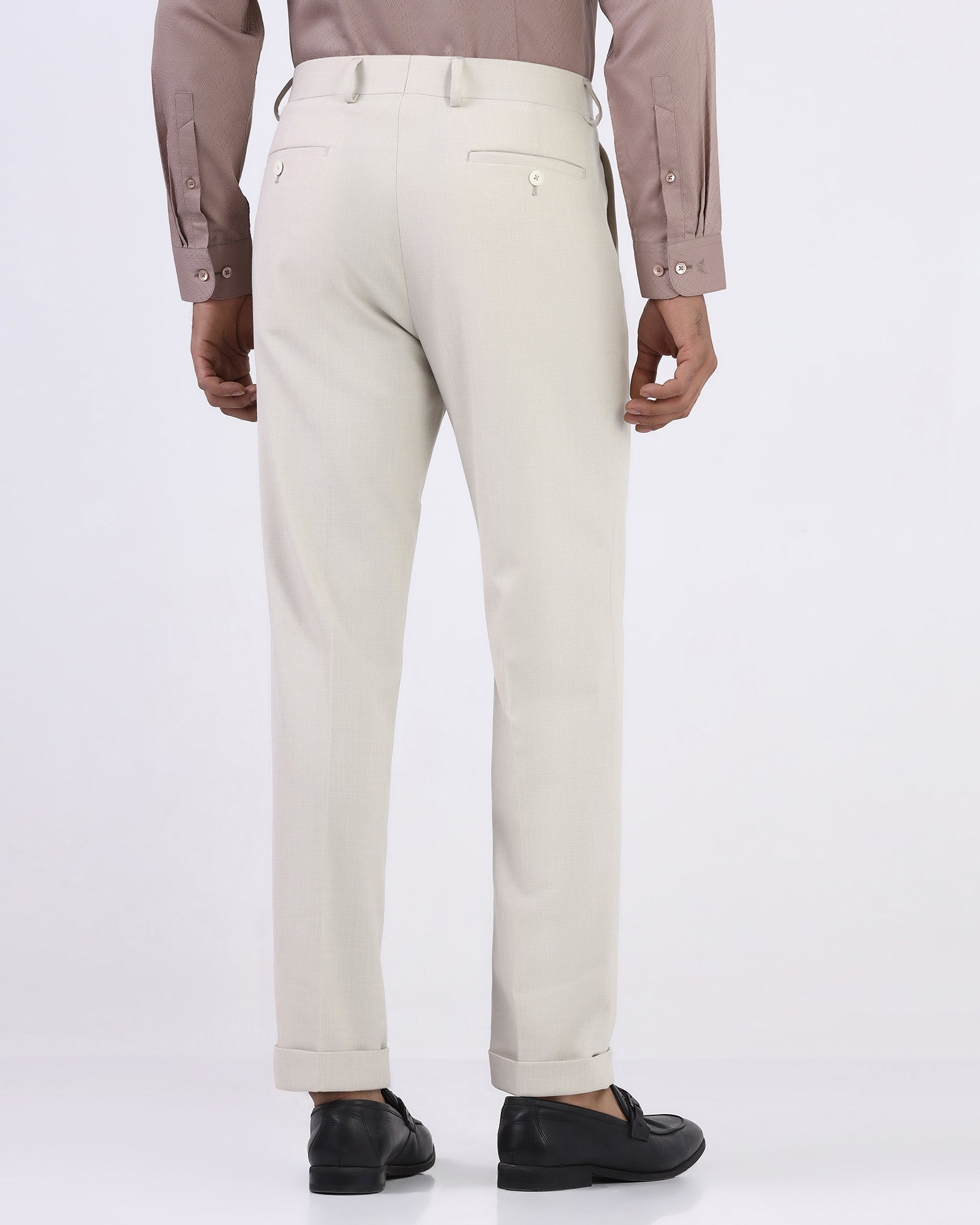 Beige Textured Trouser - Marta