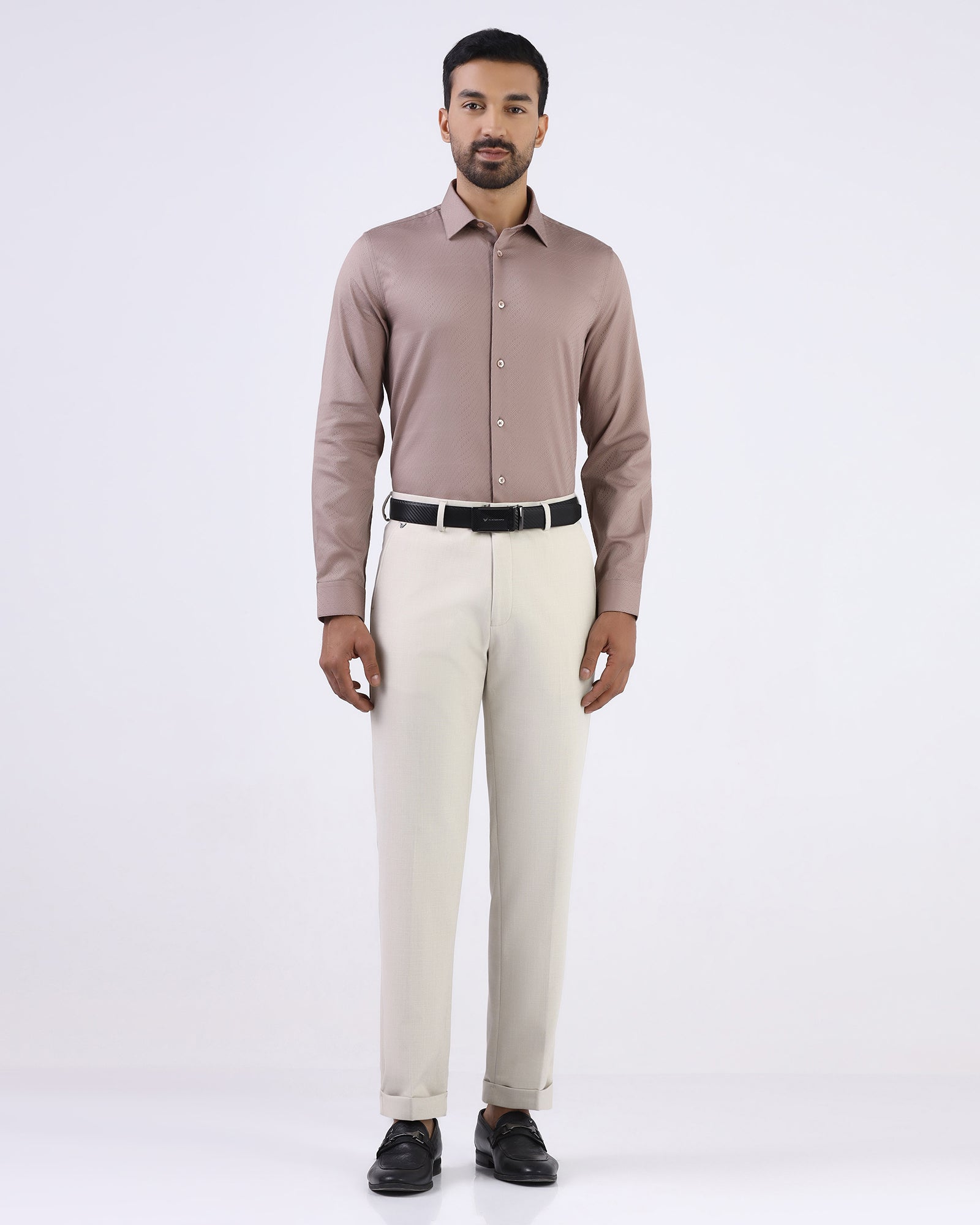 Beige Textured Trouser - Marta