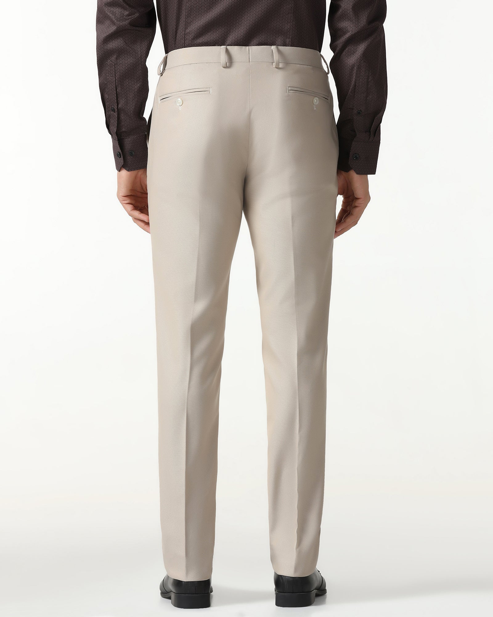 Beige Textured Trouser - Monk