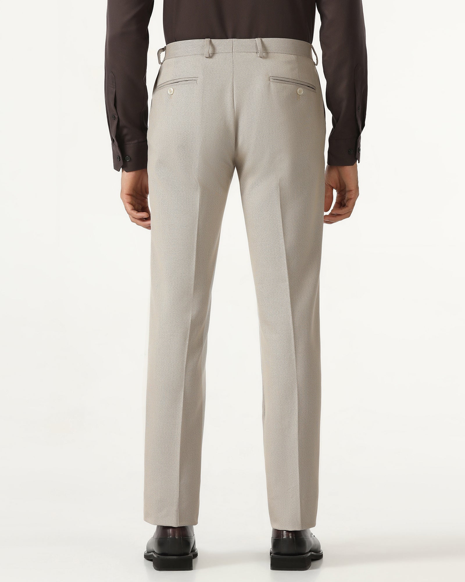 Beige Textured Trouser - Templeton