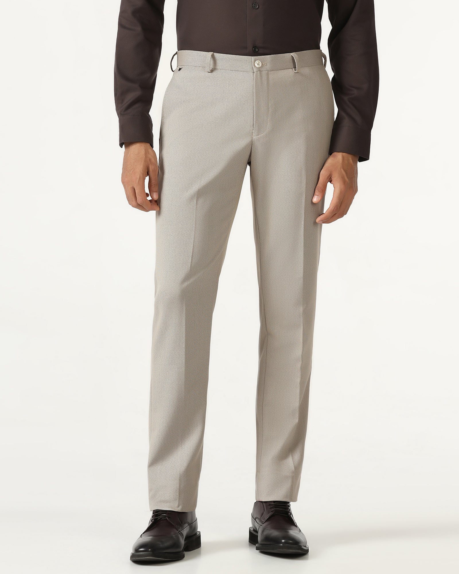 Beige Textured Trouser - Templeton