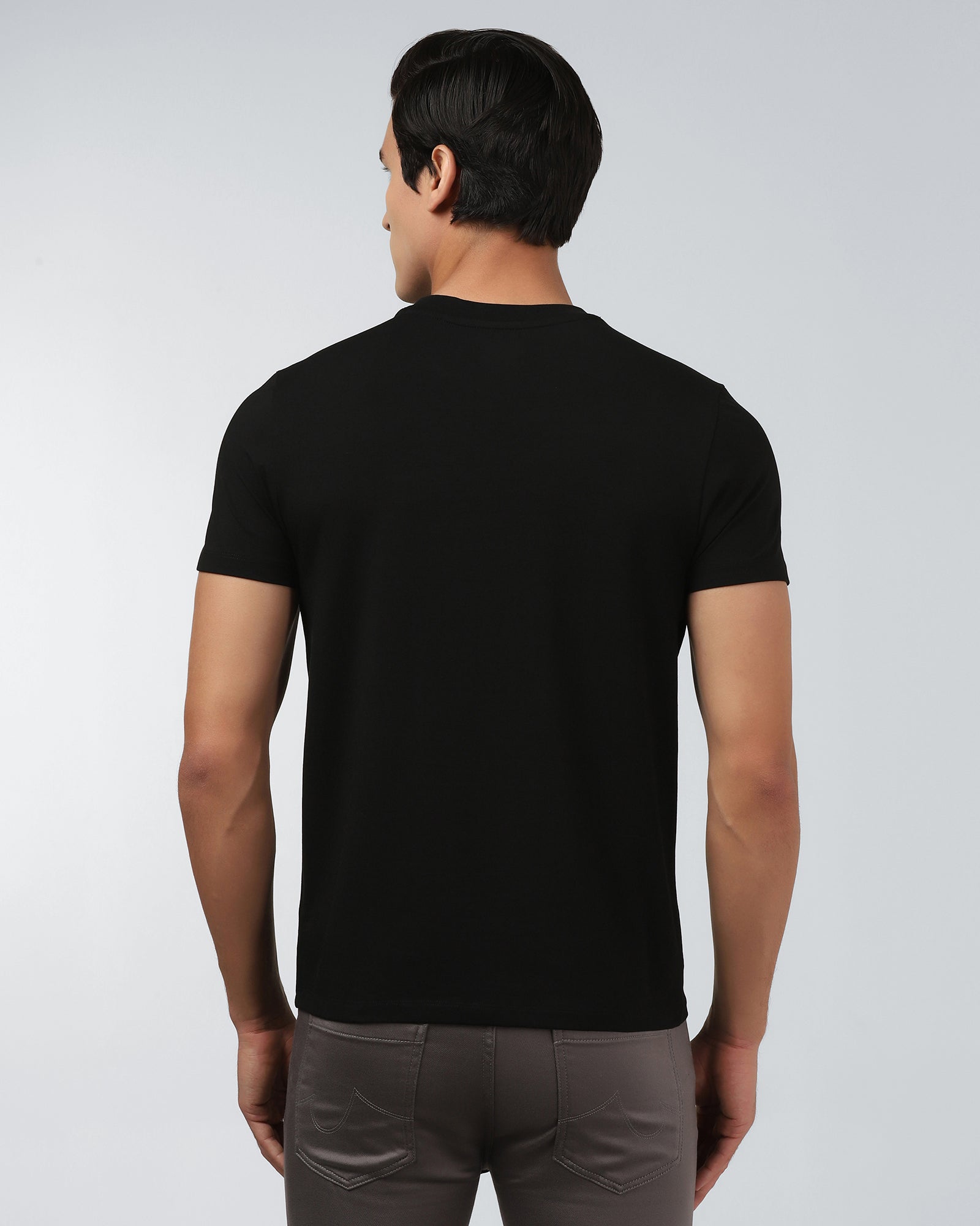 Black Crew Neck Printed T-Shirt - Sybill