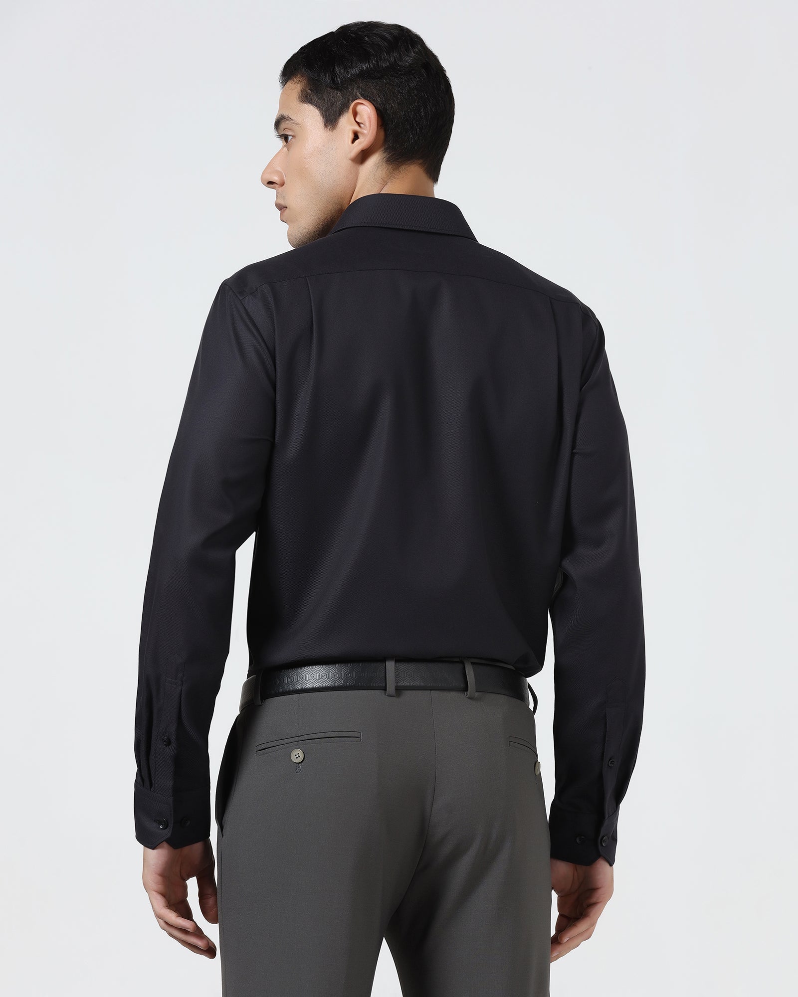 Black Non Iron Textured Shirt - Eliot