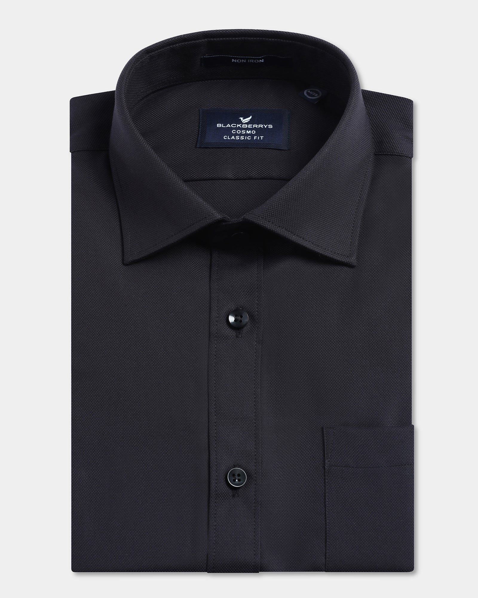 Black Non Iron Textured Shirt - Eliot