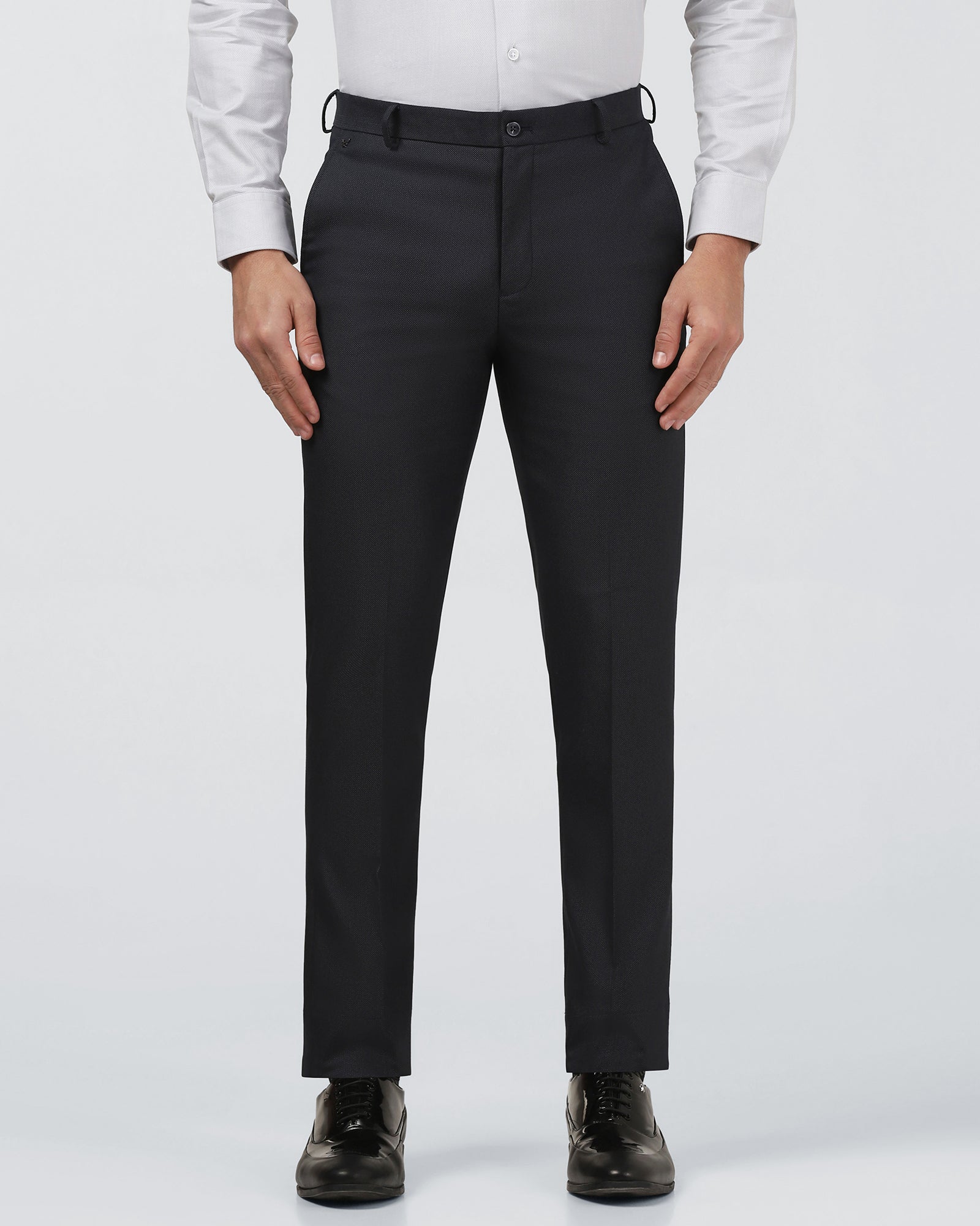 Black Textured Trouser - Alan