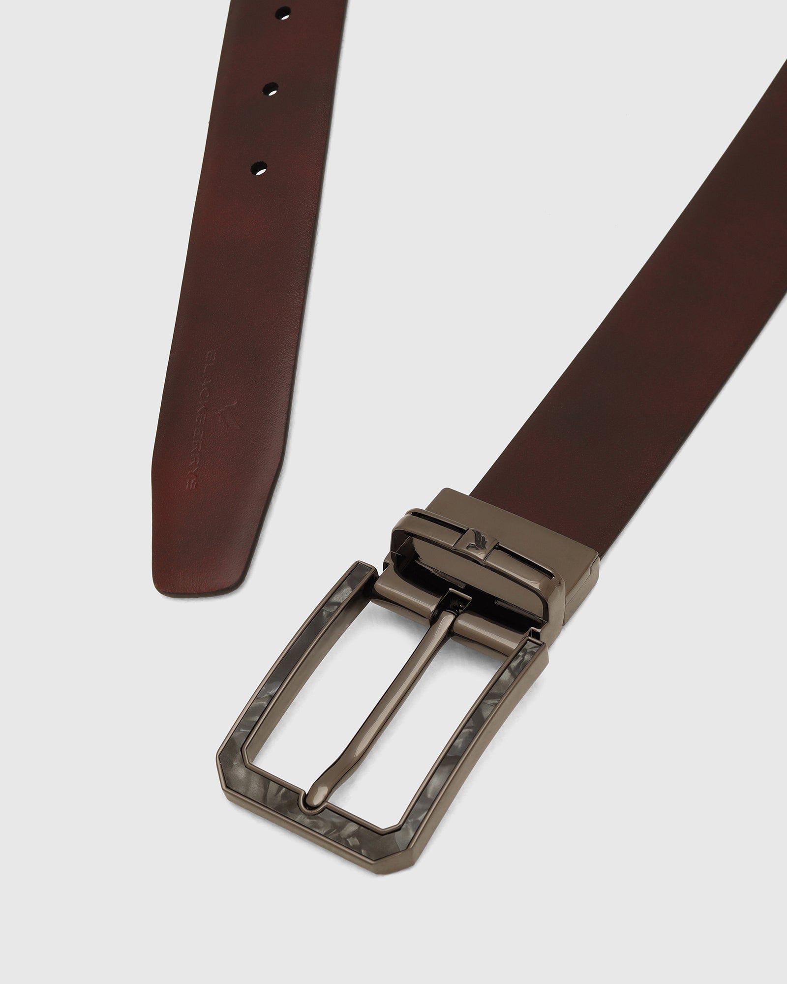 Leather Revesible Black & Burgandy Solid Belt - Washington