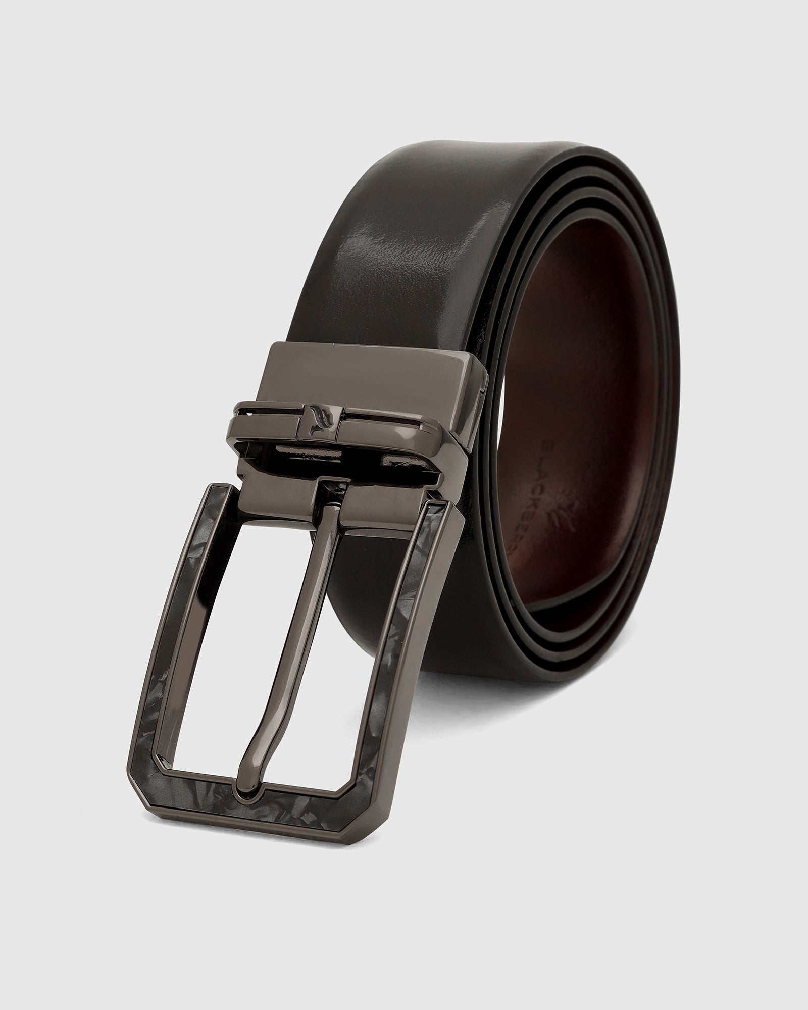 Leather Revesible Black & Burgandy Solid Belt - Washington