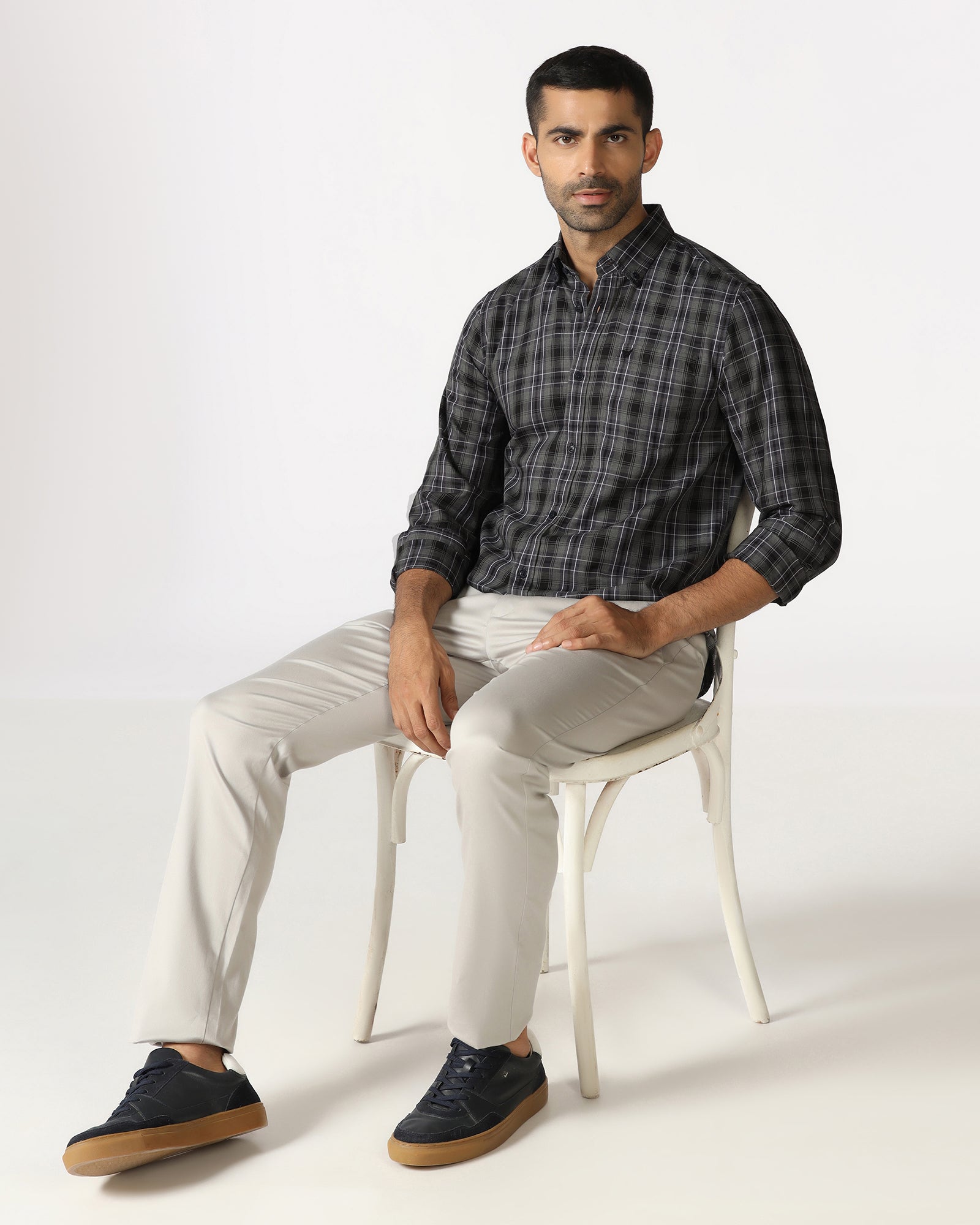 Black Check Shirt - Yahiko