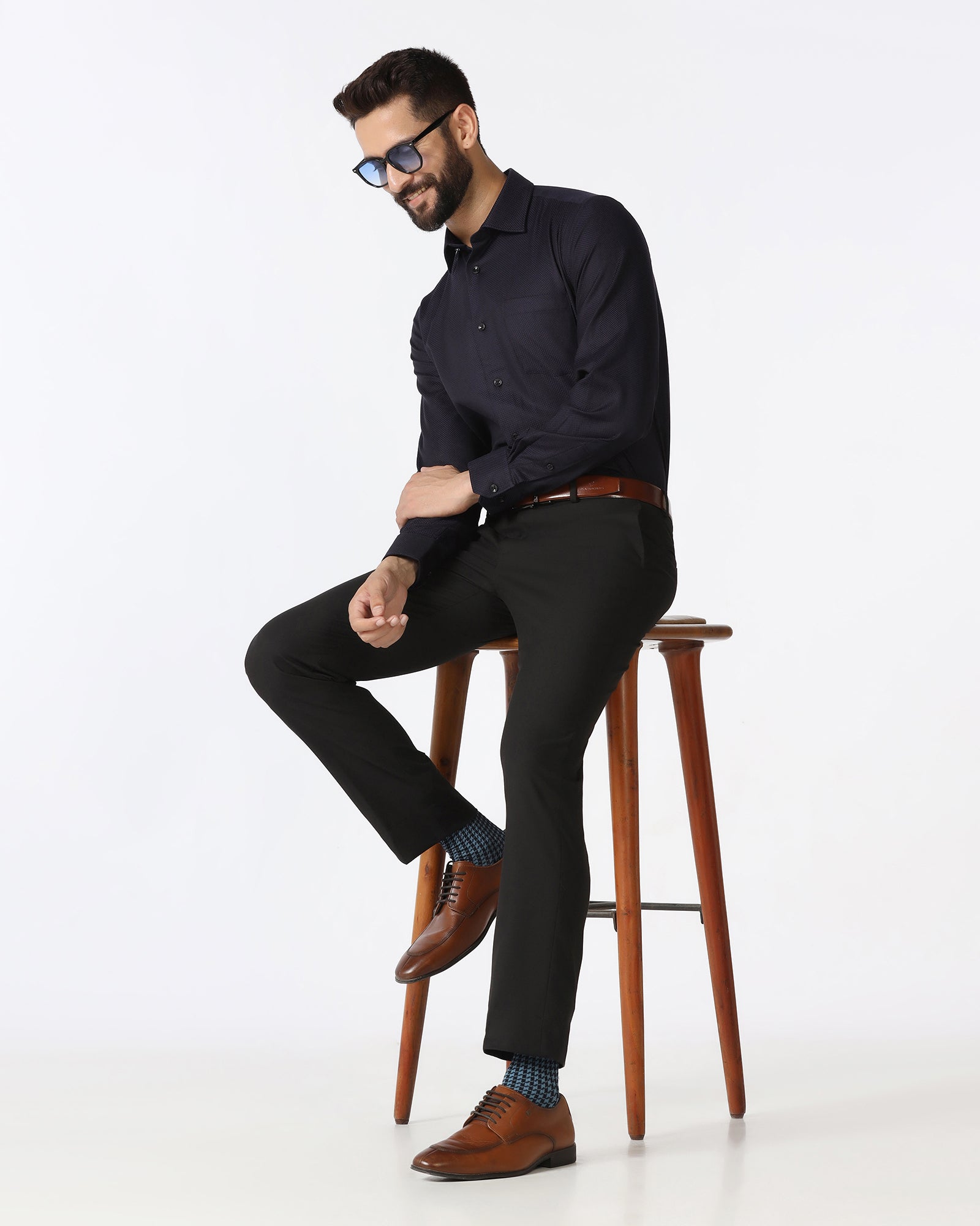 Black Check Trouser - Baylor