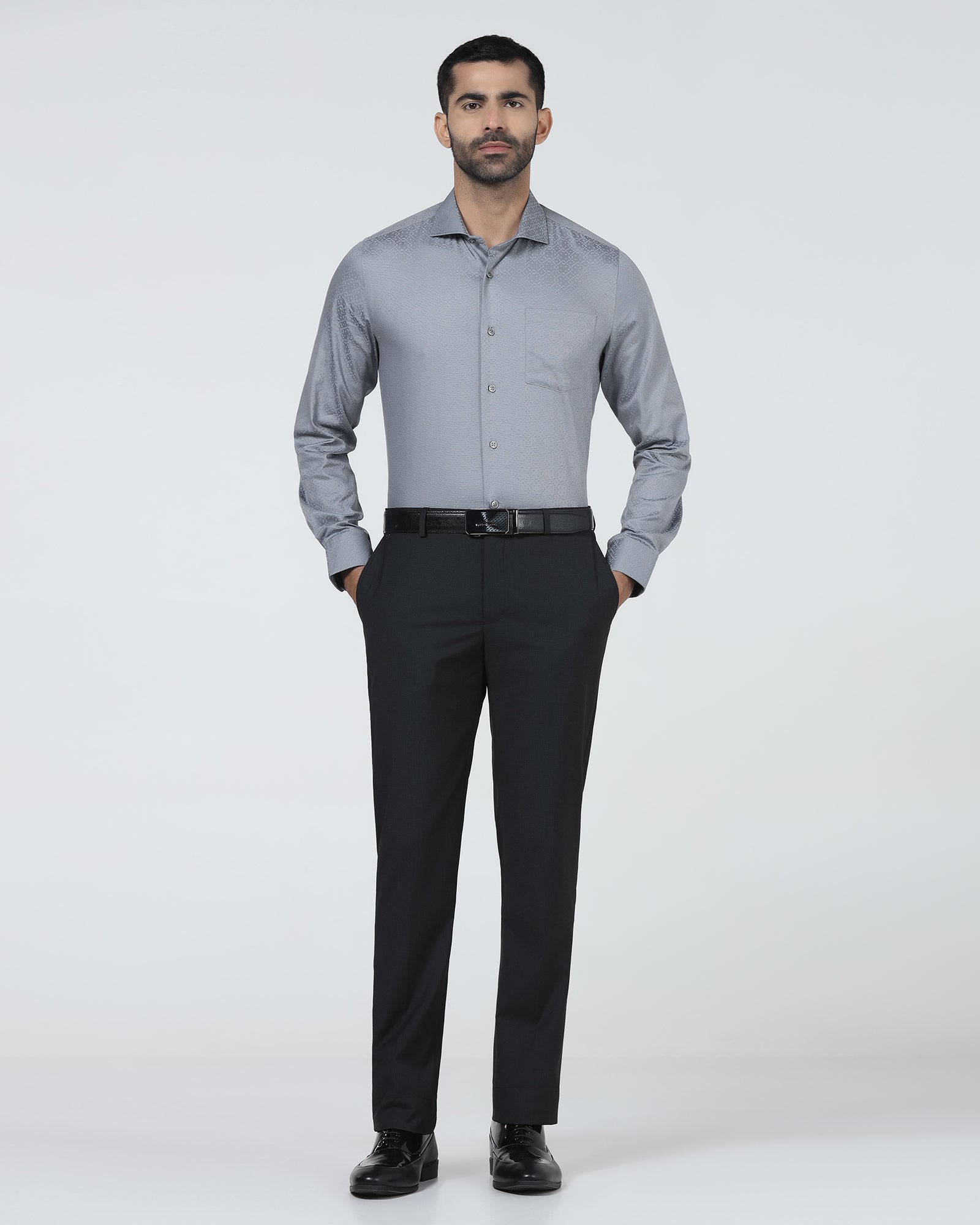 Black Textured Trouser - Bernardo