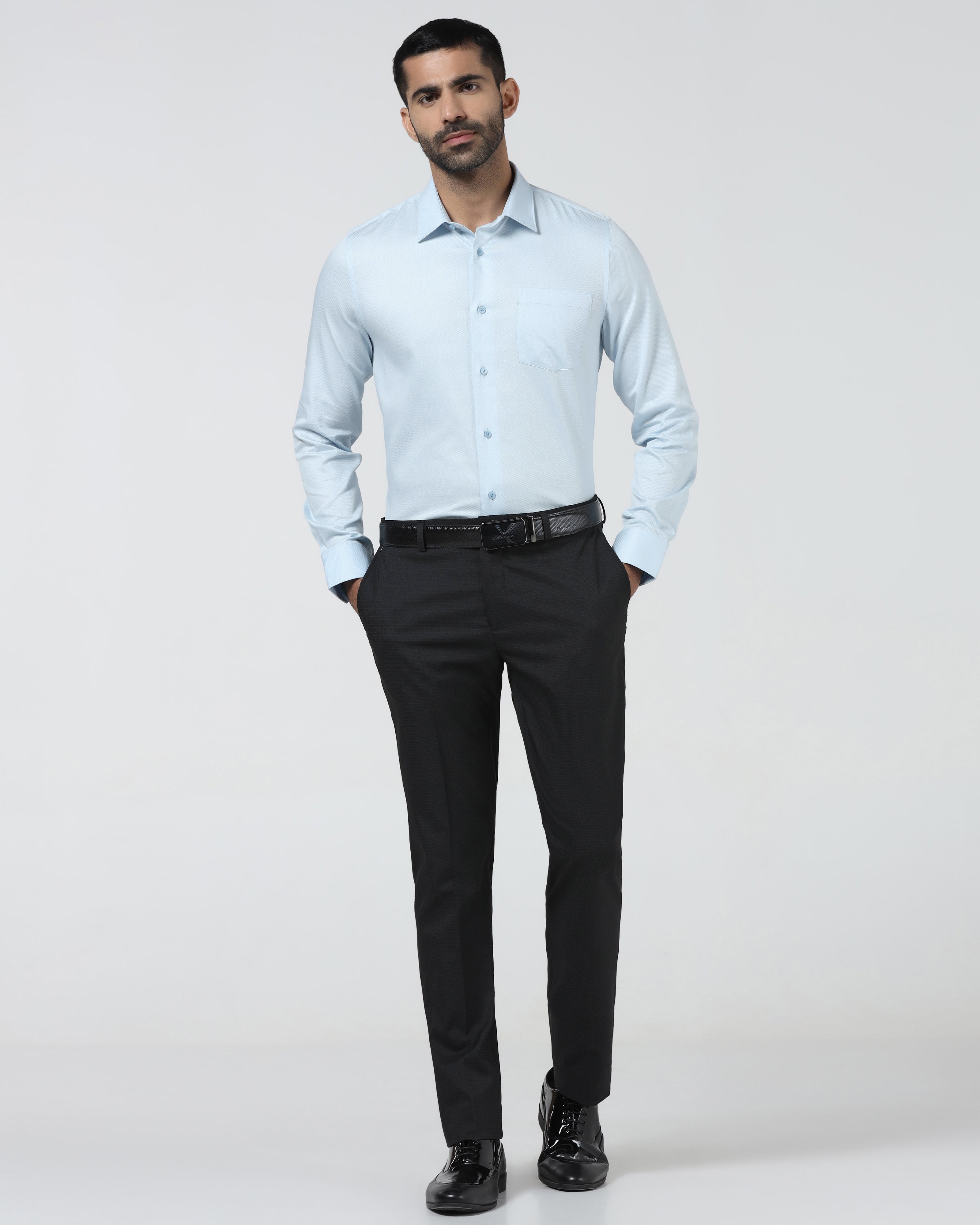 Black Check Trouser - Flexi Rich