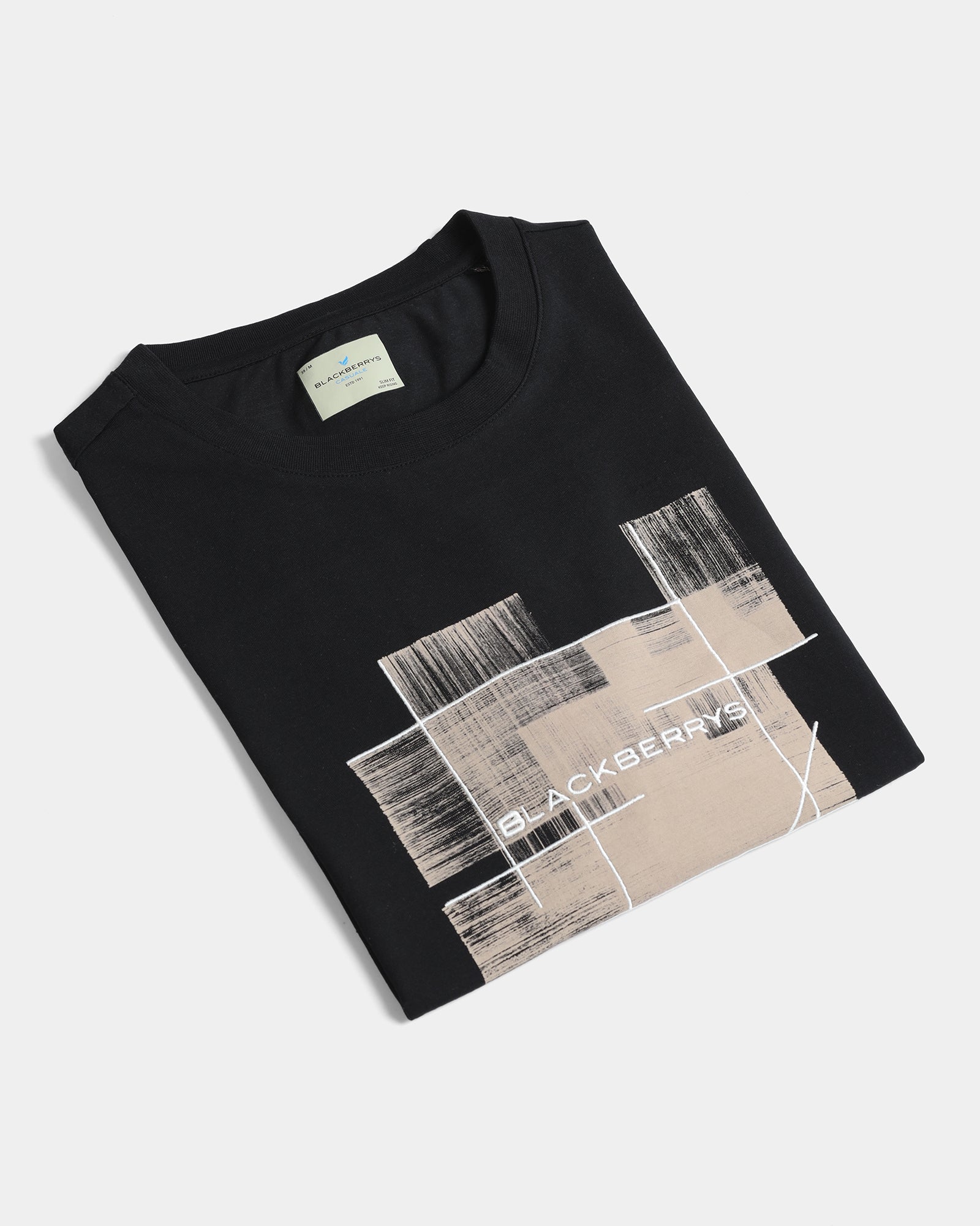Black Crew Neck Solid T-Shirt - Rust