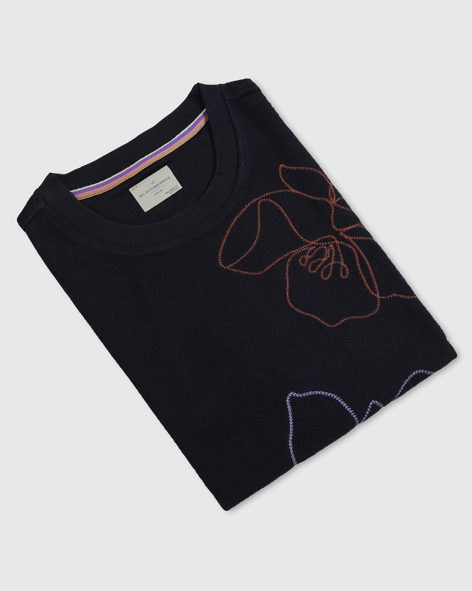 Black Relaxed Fit Printed T-Shirt - Abio