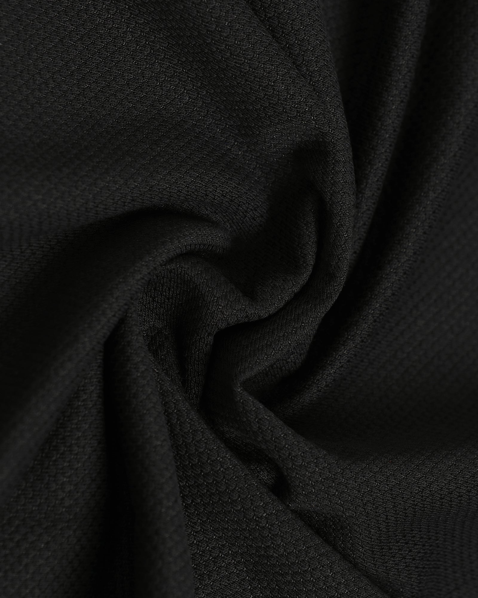 Black Crew Neck Textured T-Shirt - Hexa