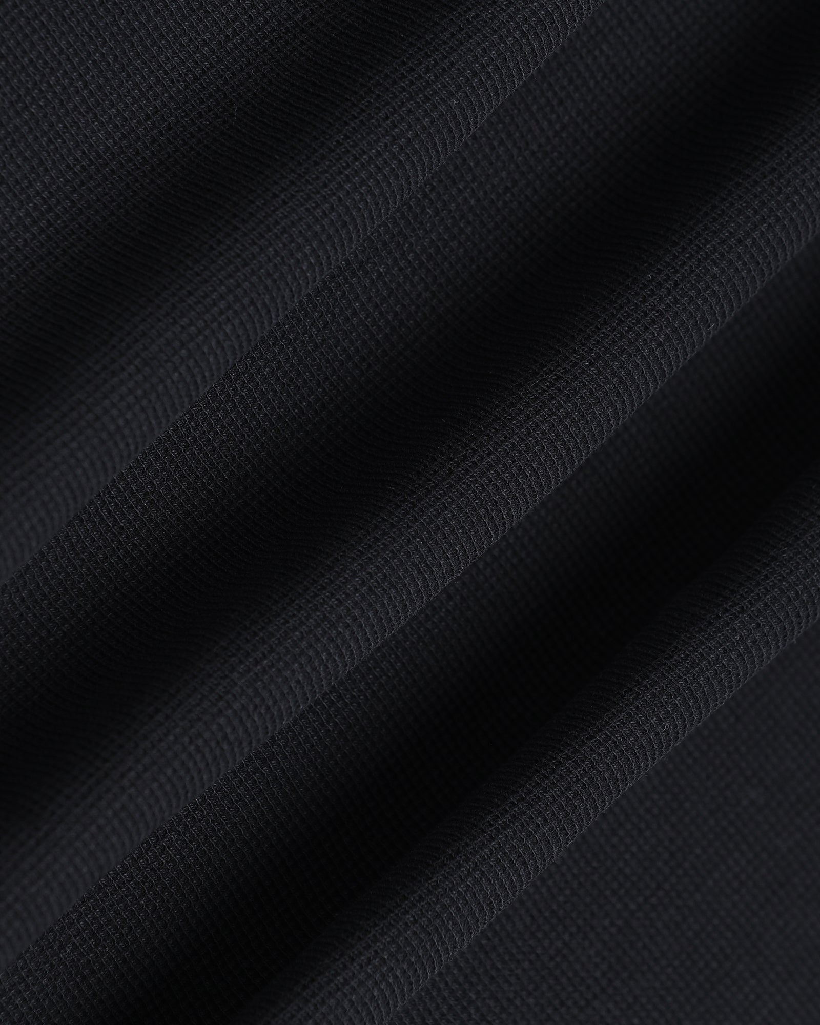 Black Henley Collar Textured T-Shirt - Hann