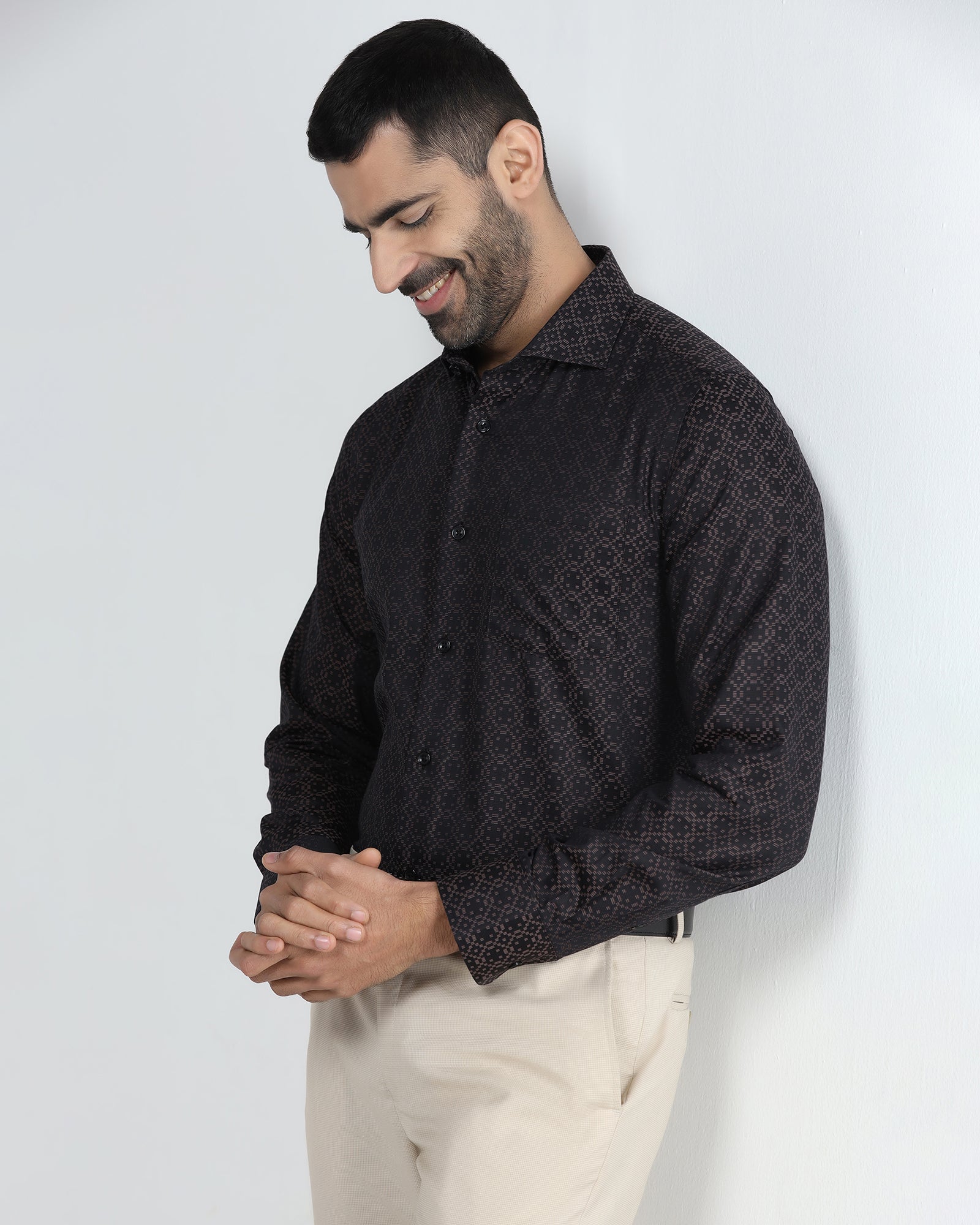 Black Jacquard Shirt - Alton