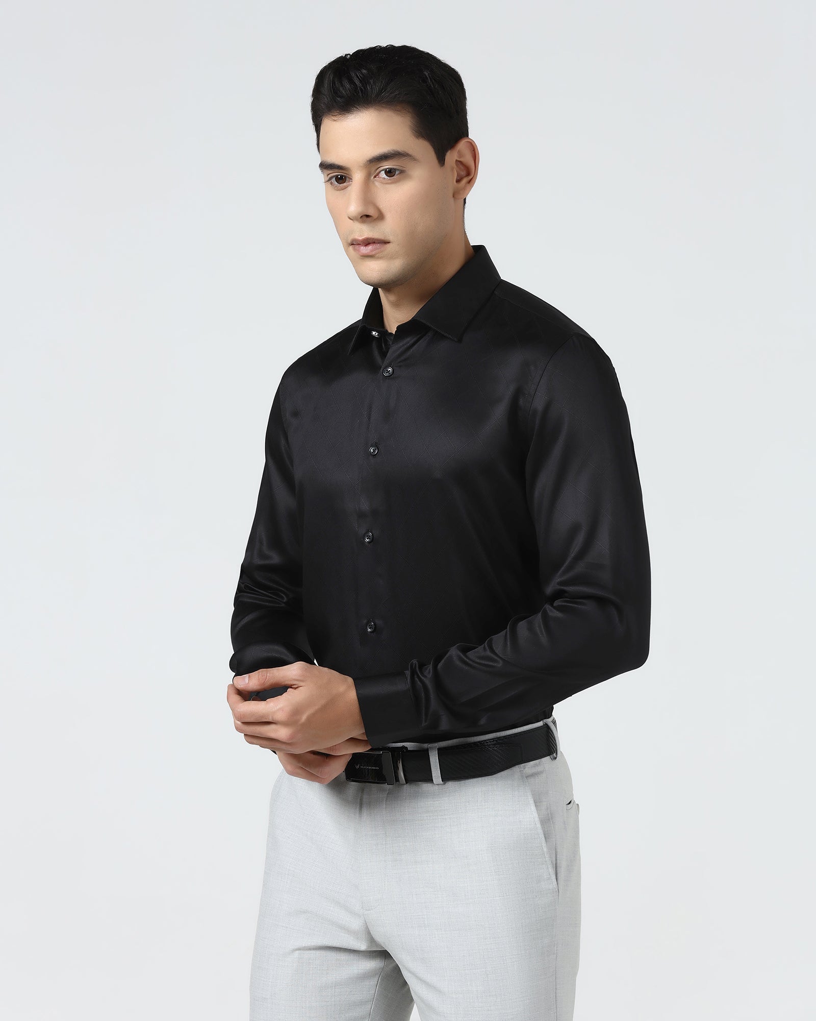 Black Jacquard Shirt - Mario