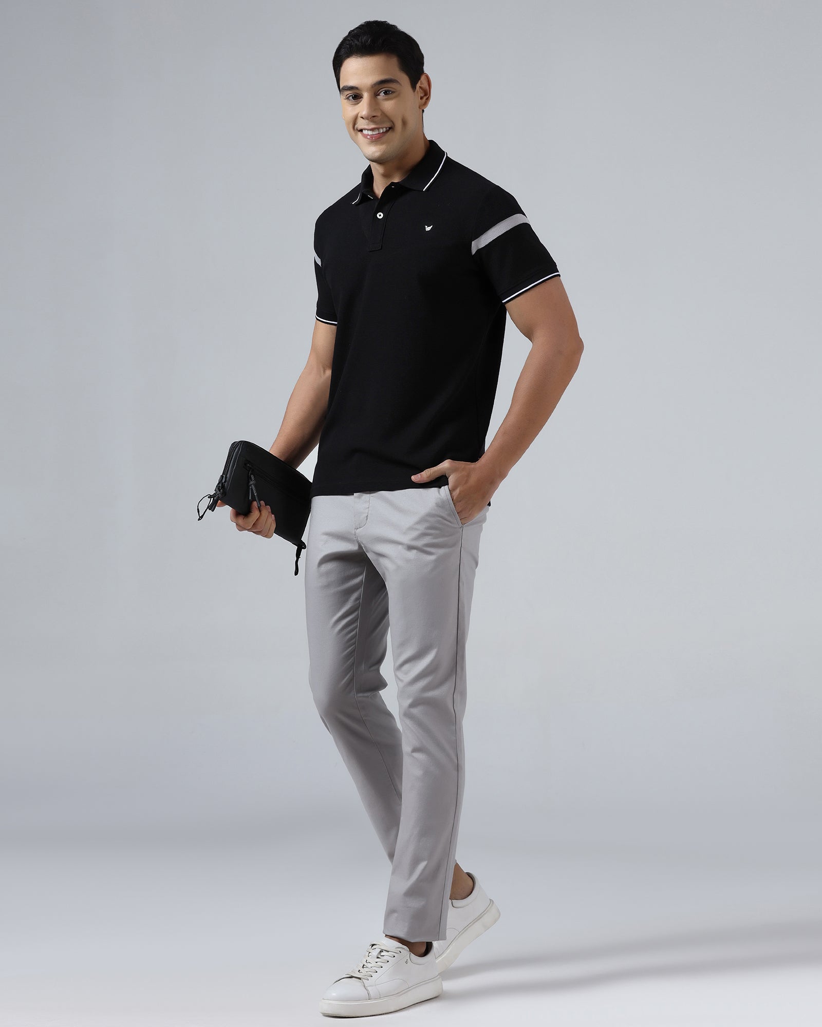 Black Jacquard Polo - Dapper