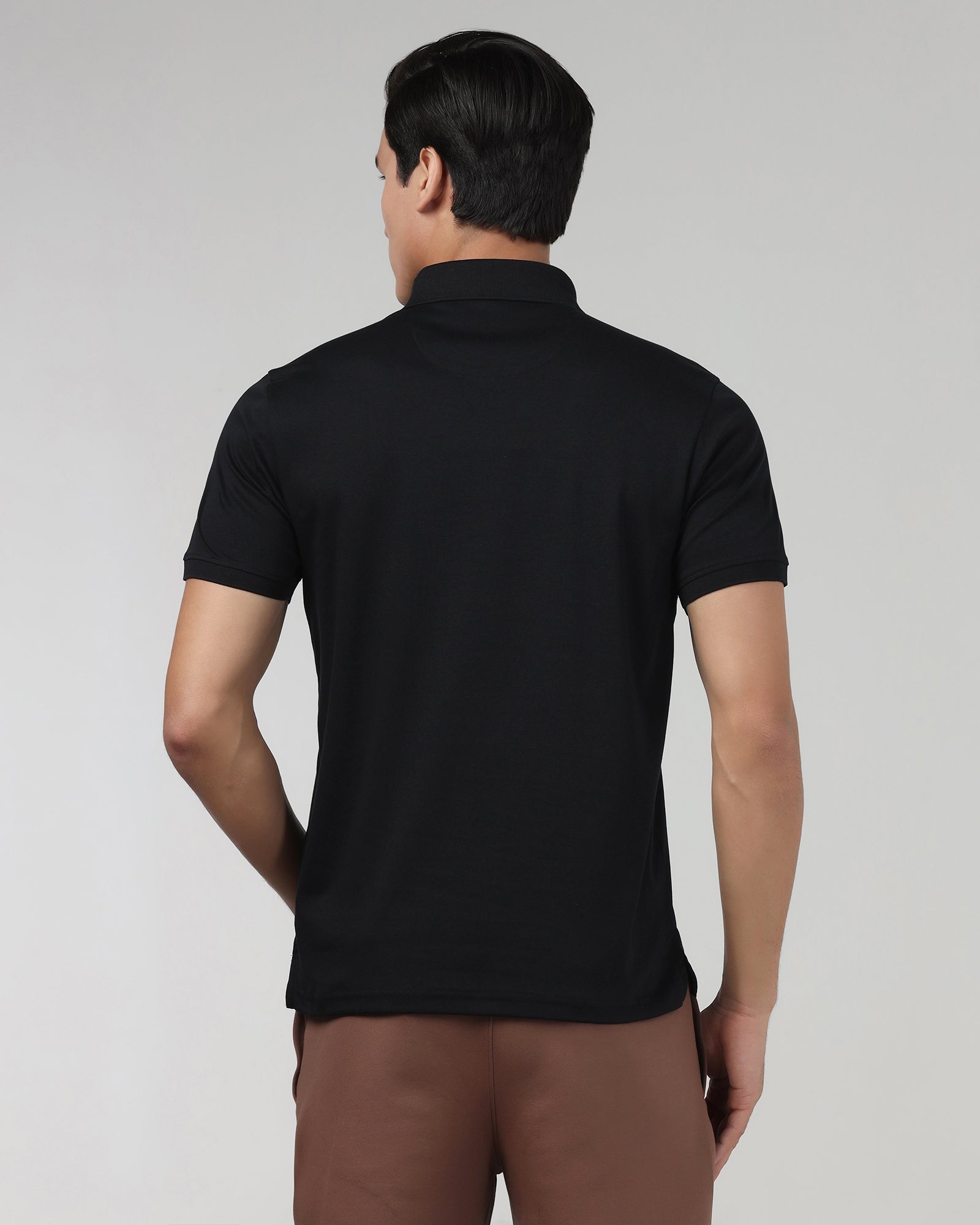 Black Luxe Solid Polo - Toll