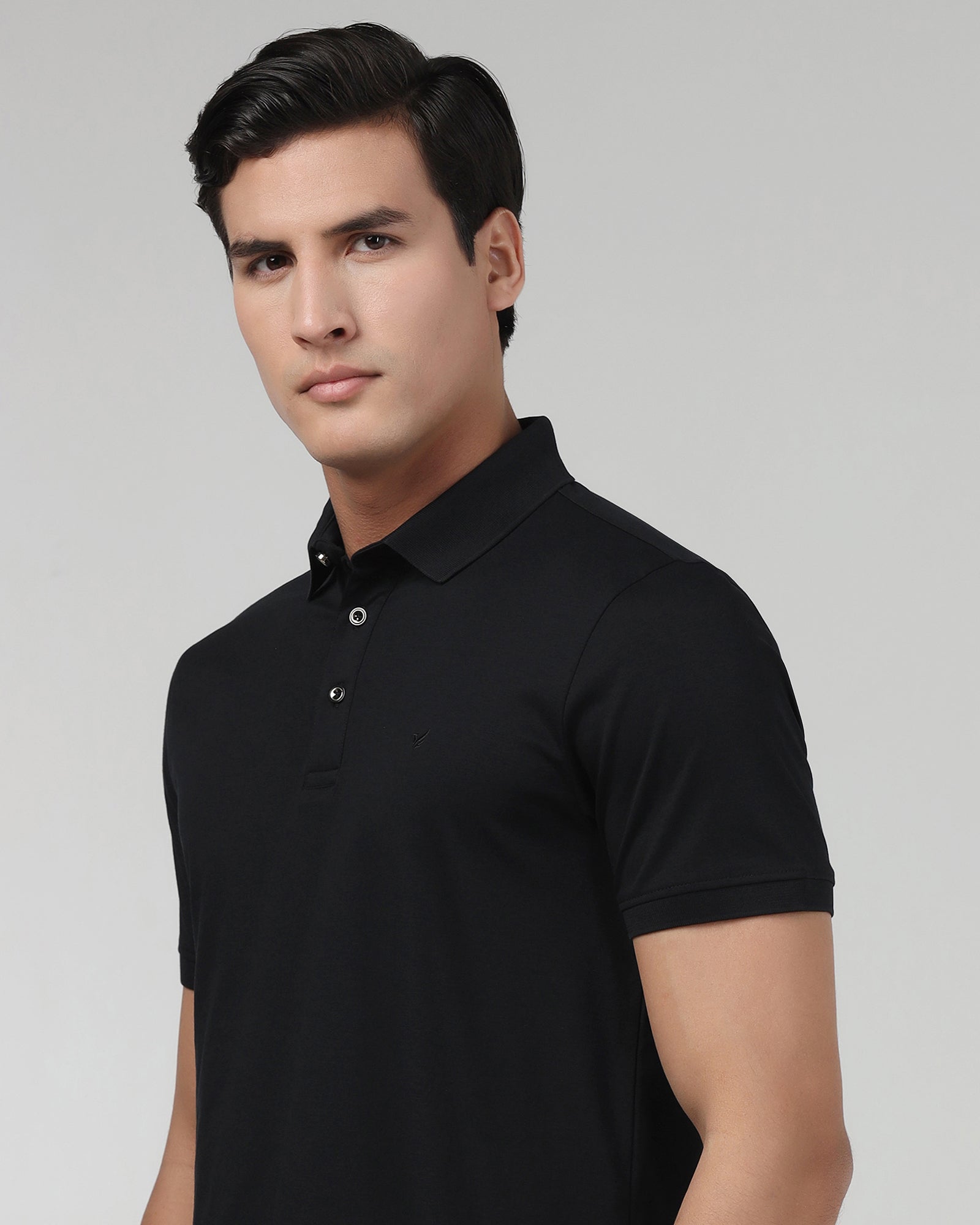Black Luxe Solid Polo - Toll