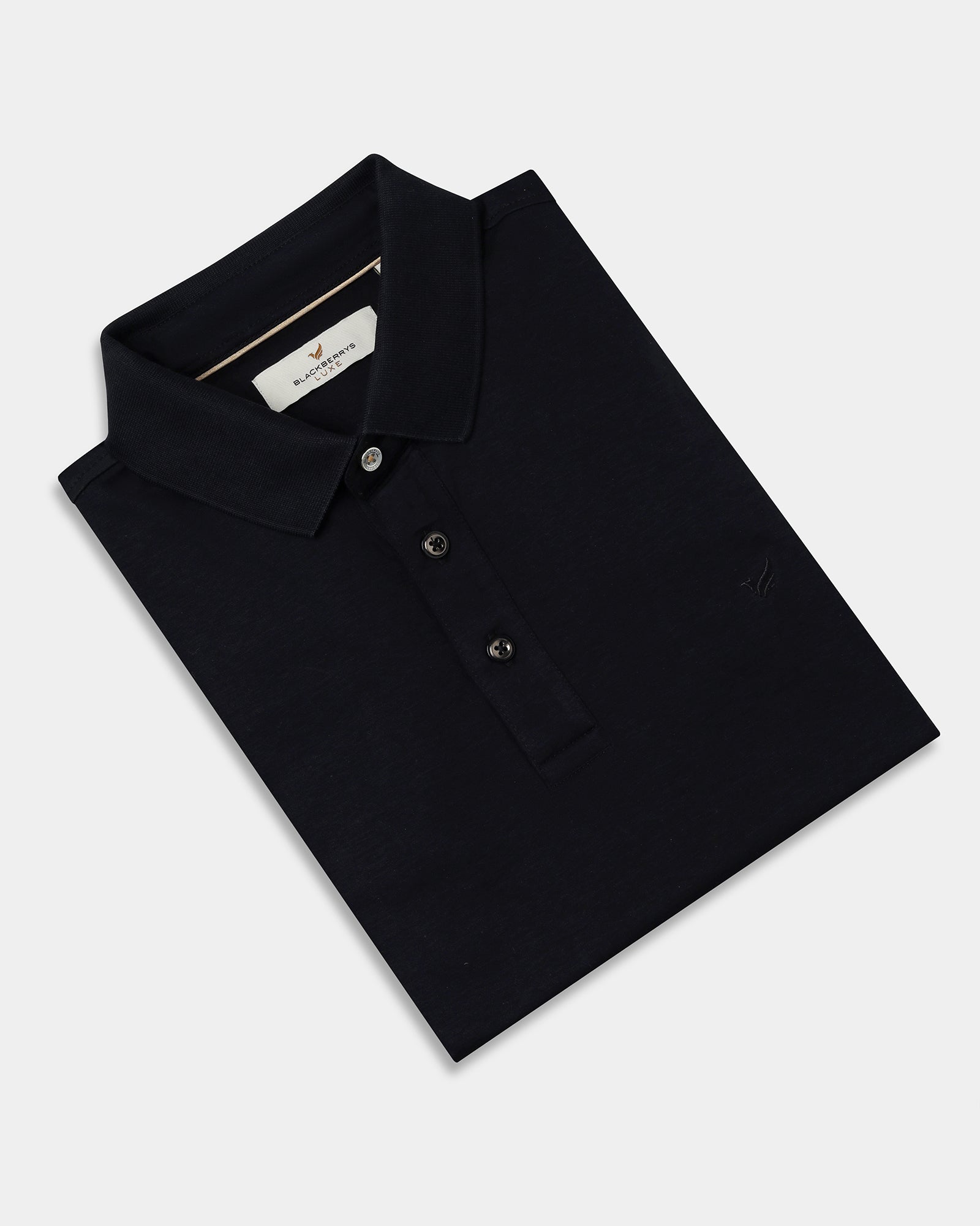 Black Luxe Solid Polo - Toll