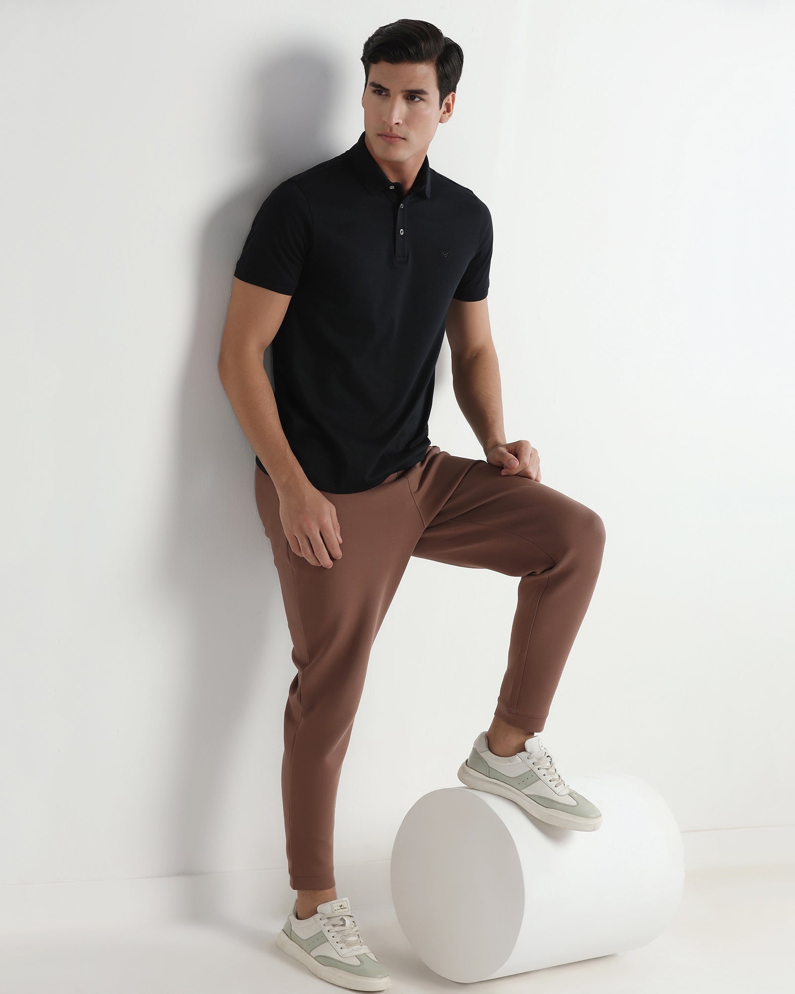 Black Luxe Solid Polo - Toll