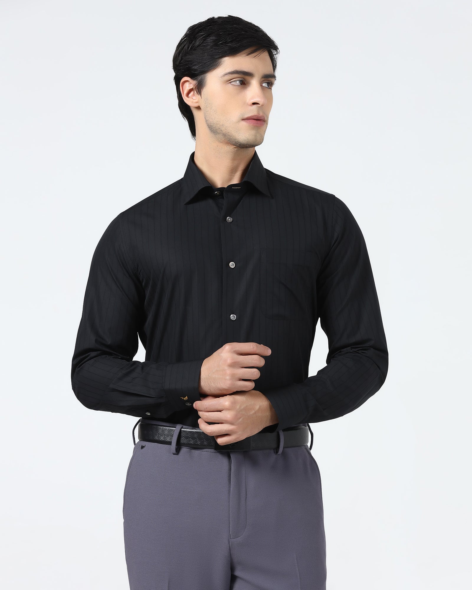Black Luxe Stripe Shirt - Oscar