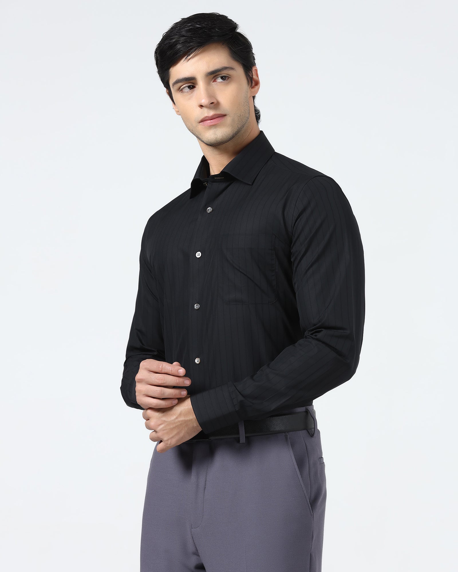 Black Luxe Stripe Shirt - Oscar