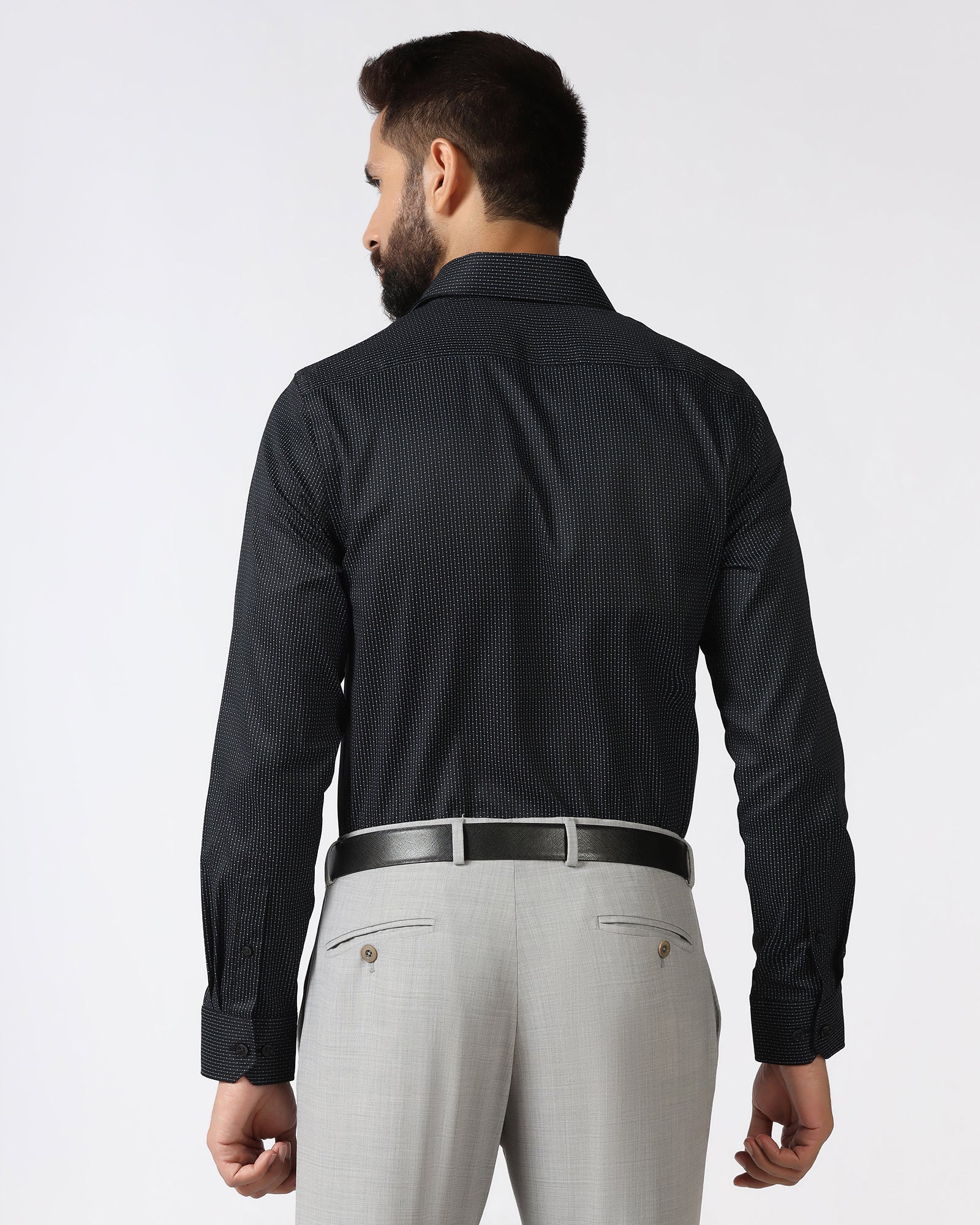 Black Non Iron Printed Shirt - Radiant