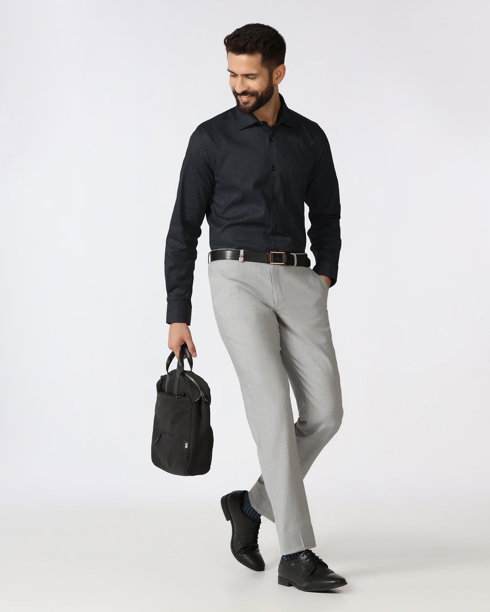 Black Non Iron Printed Shirt - Radiant