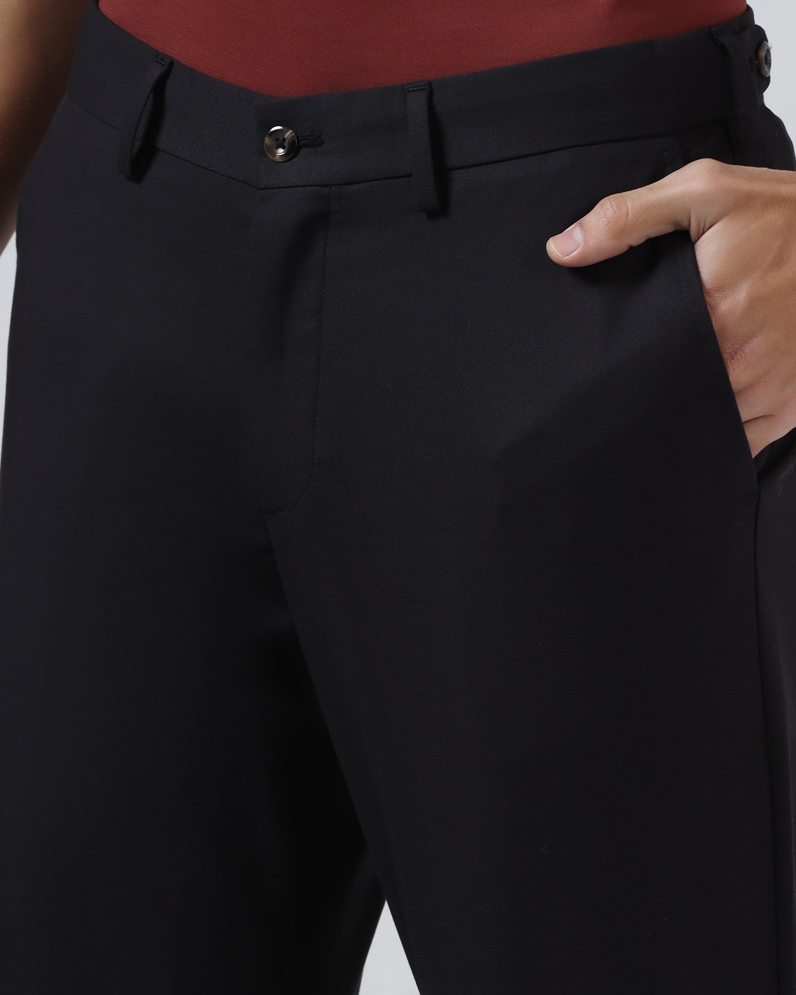 Black Non Iron Solid Khakis - Maple
