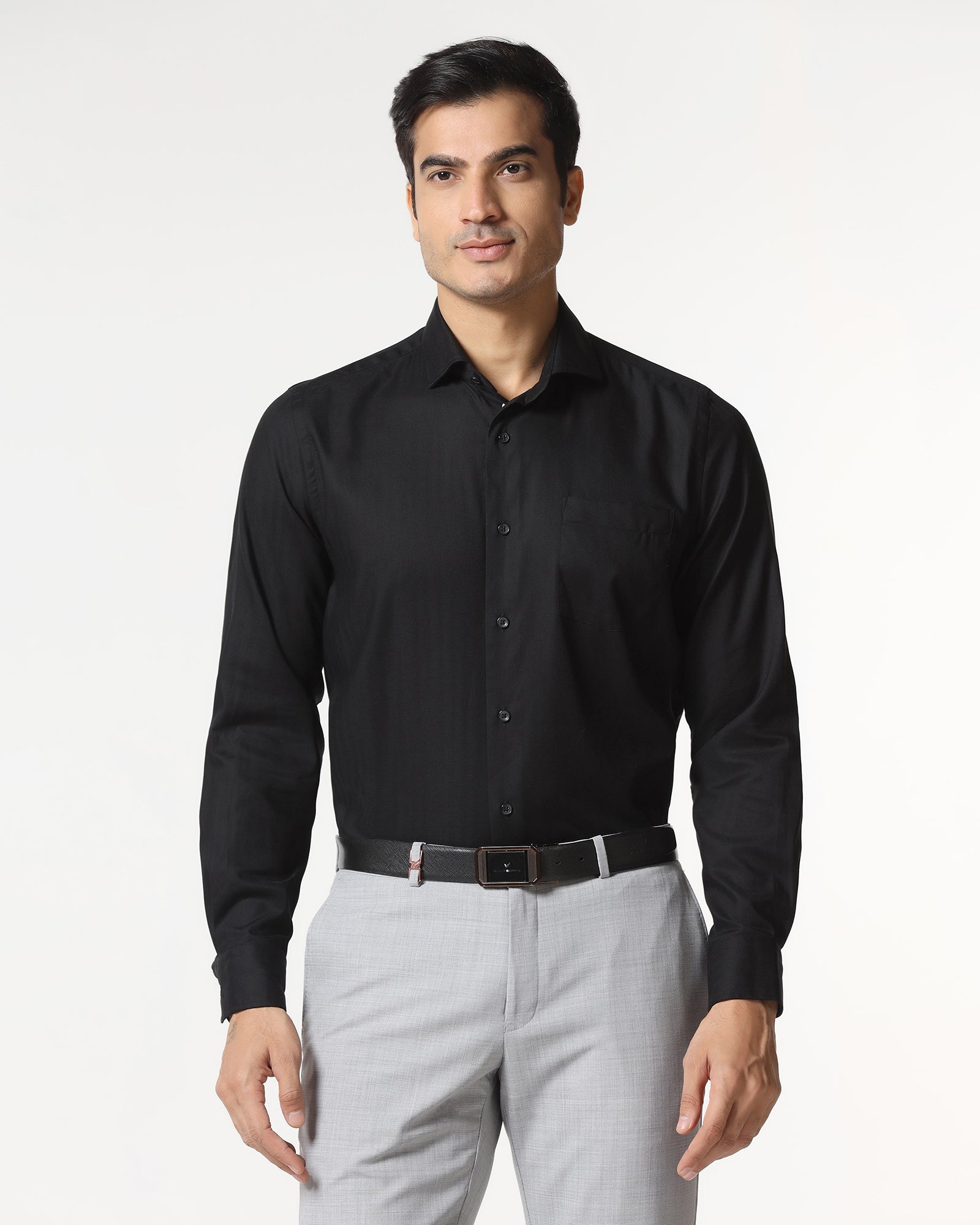 Black Non Iron Stripe Shirt - Cooper